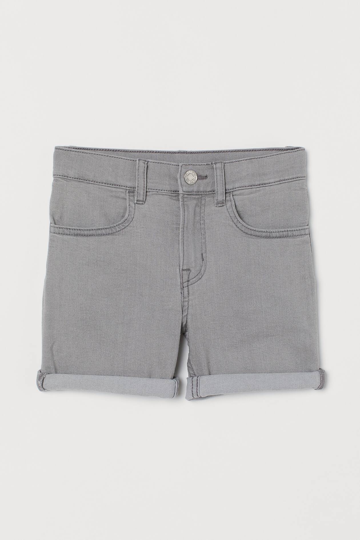 Slim Fit Denim Shorts - Regular waist - Gray - Kids | H&M US