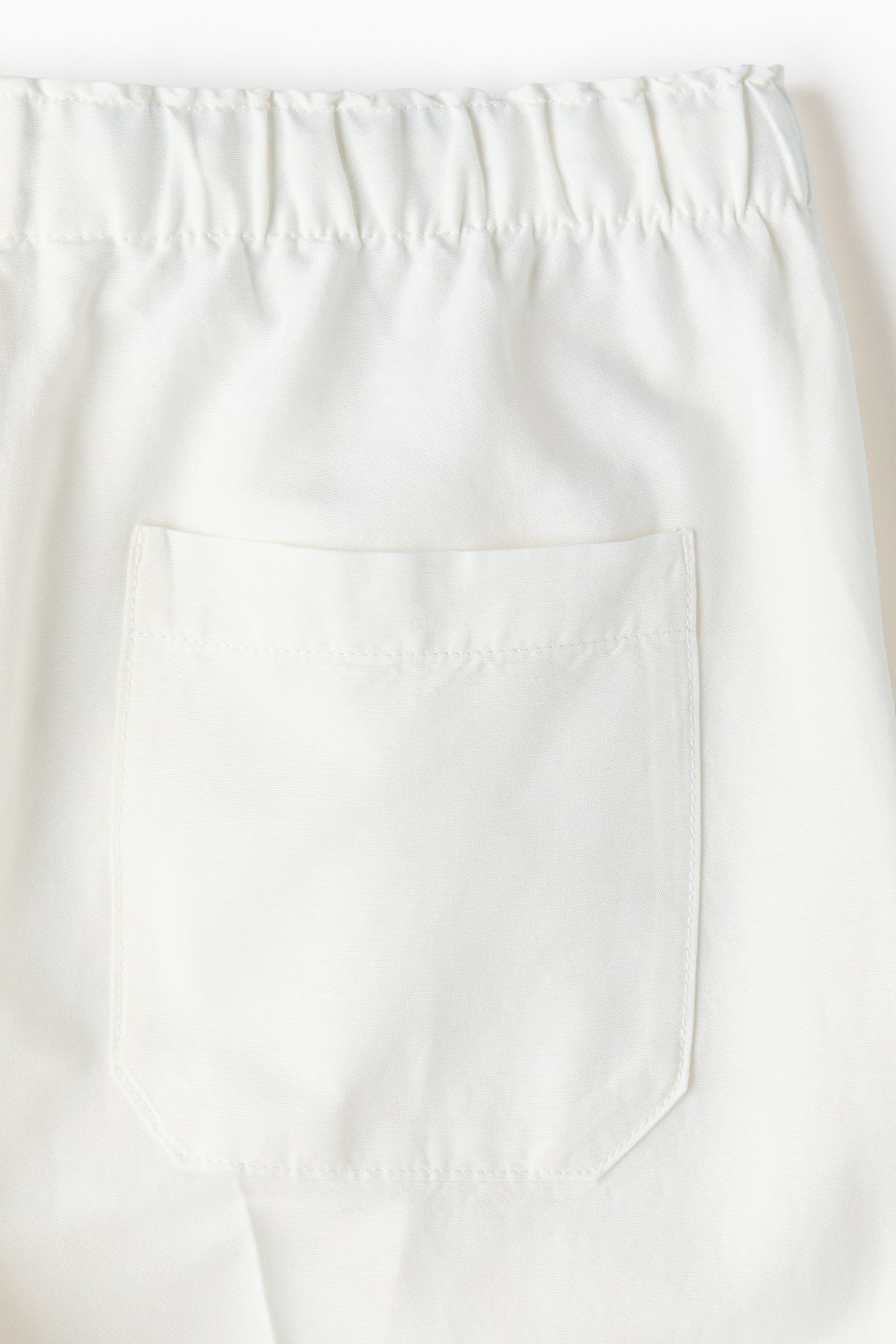 Linen-blend drawstring trousers-White - 4