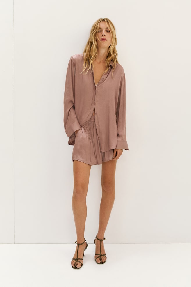 Oversized hemd-Taupe - 3