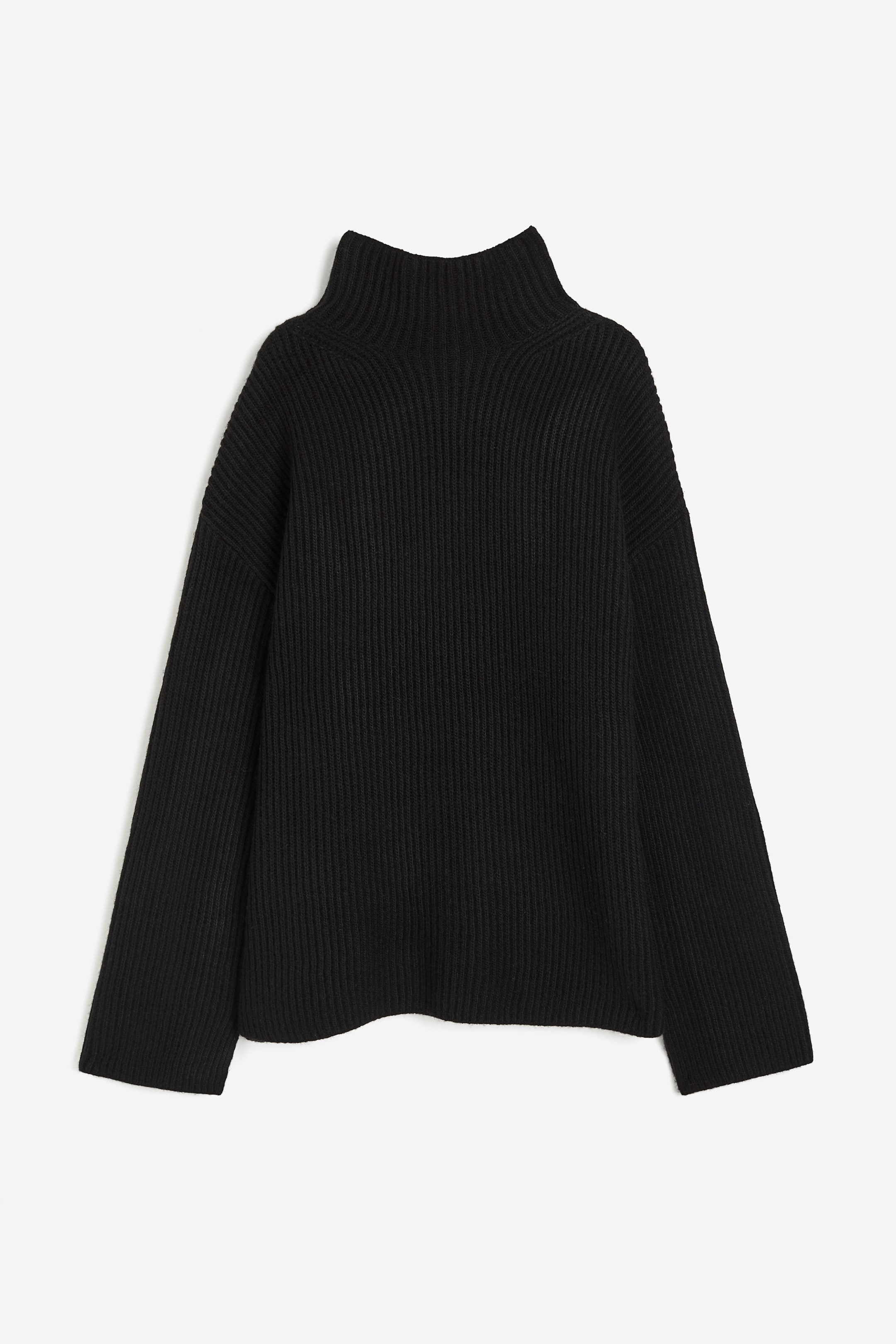 Rib-knit Mock Turtleneck Sweater