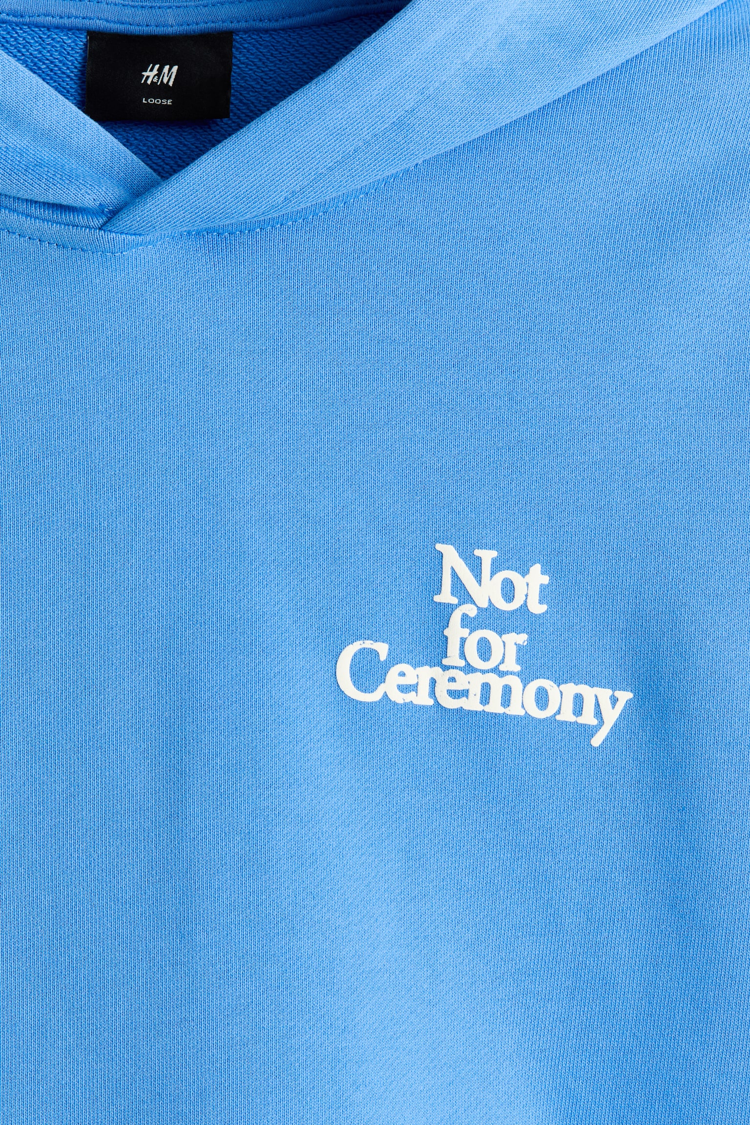 קפוצ'ון עם מוטיב Loose Fit - תכלת/Not for Ceremony - 3
