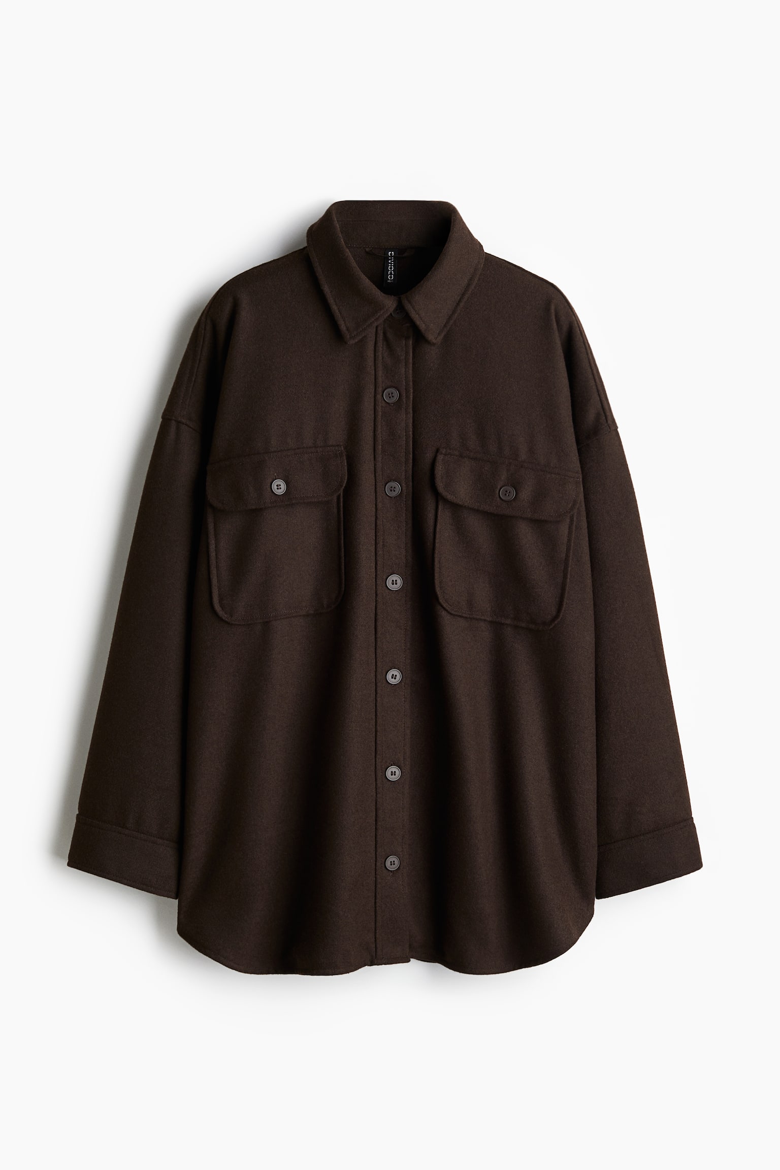 Oversized twill shirt - Dark brown/Beige/Checked/Beige - 2