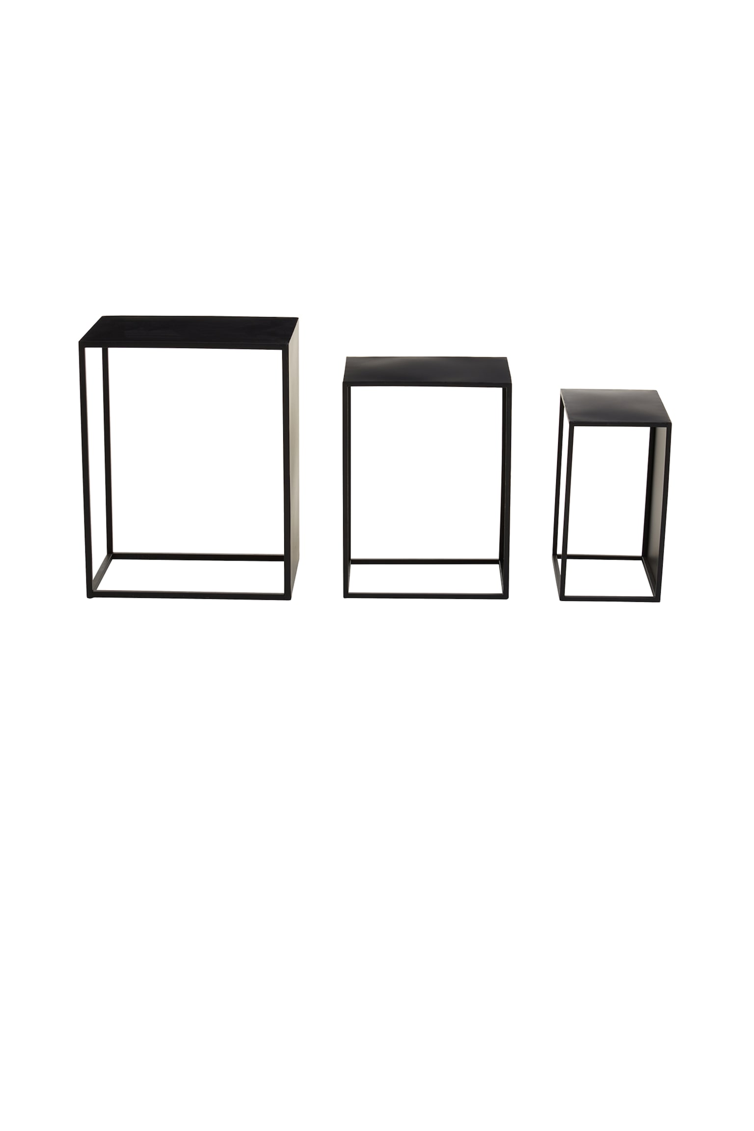 Avento S/3 Rectangular Side Tables - Black - 1