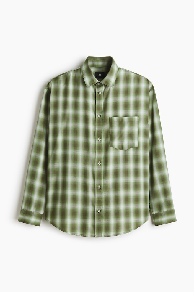 Relaxed-Fit Shirt - Khaki green/checked/Dark gray/checked/Light blue/checked - 1