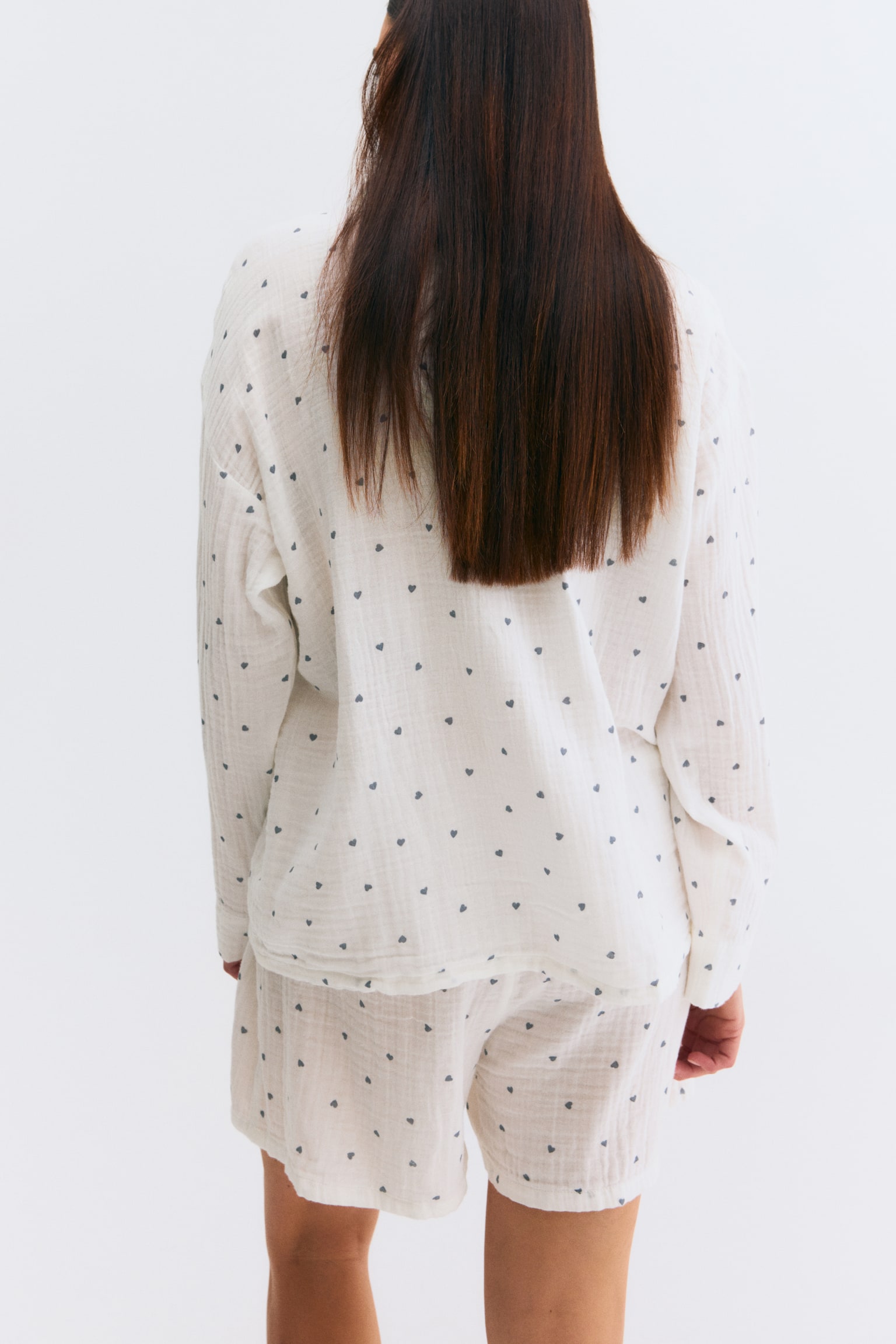 MAMA Before & After Muslin pyjamas - White/Blue hearts/White/Pink floral/White/Hearts/Powder pink - 6