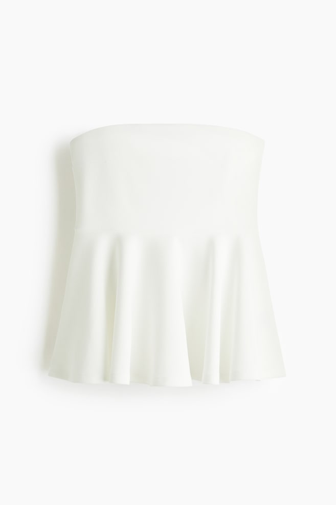 Top bandeau con peplum - Blanco/Negro - 1