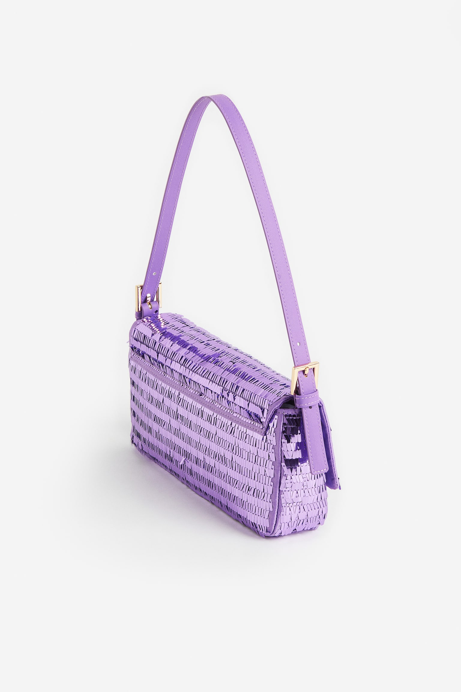 Sequin Shoulder Bag - Purple - 4