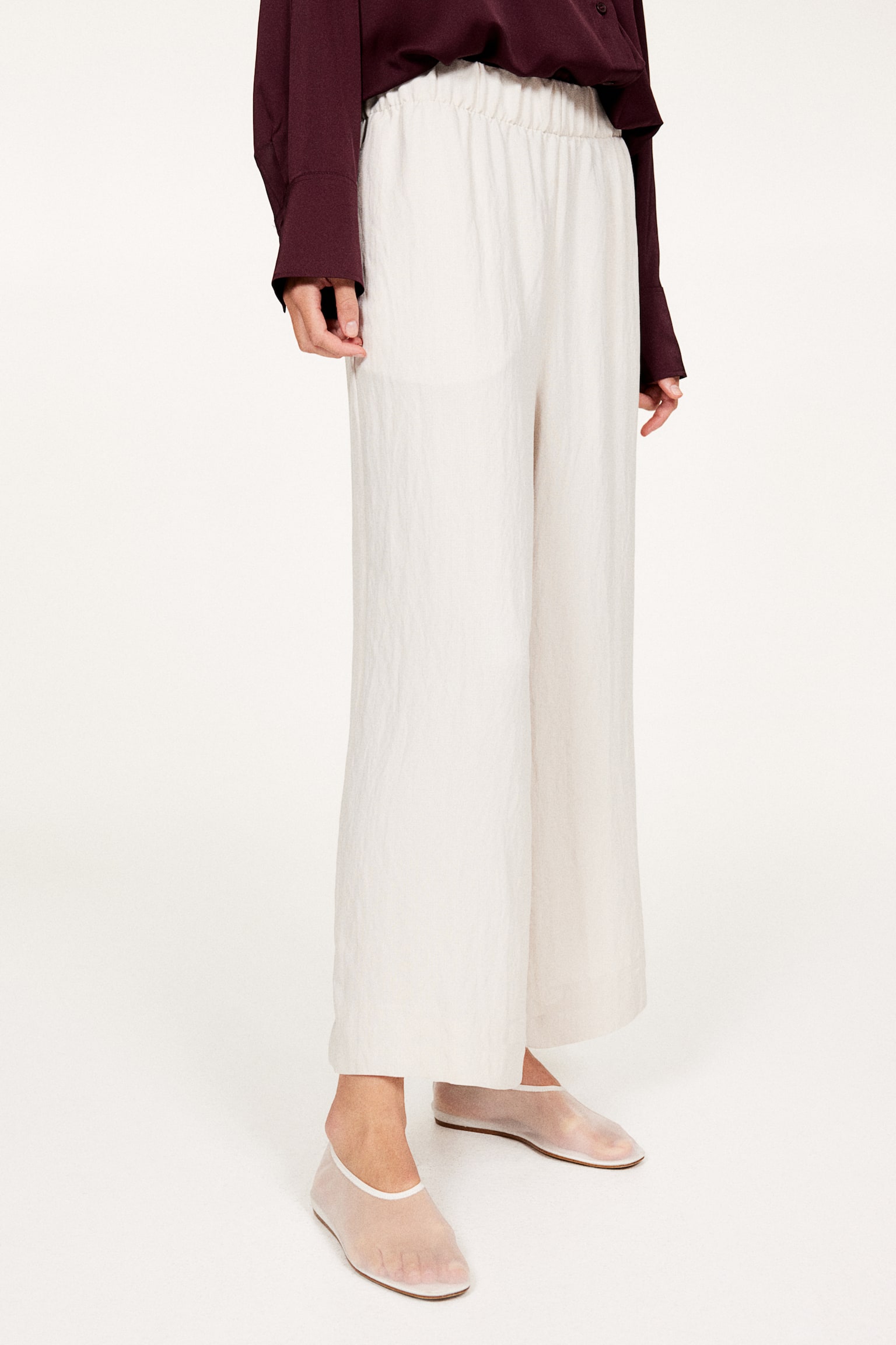 Pull-on culottes - Light beige/Black/Dark khaki green/White/Pinstriped - 4