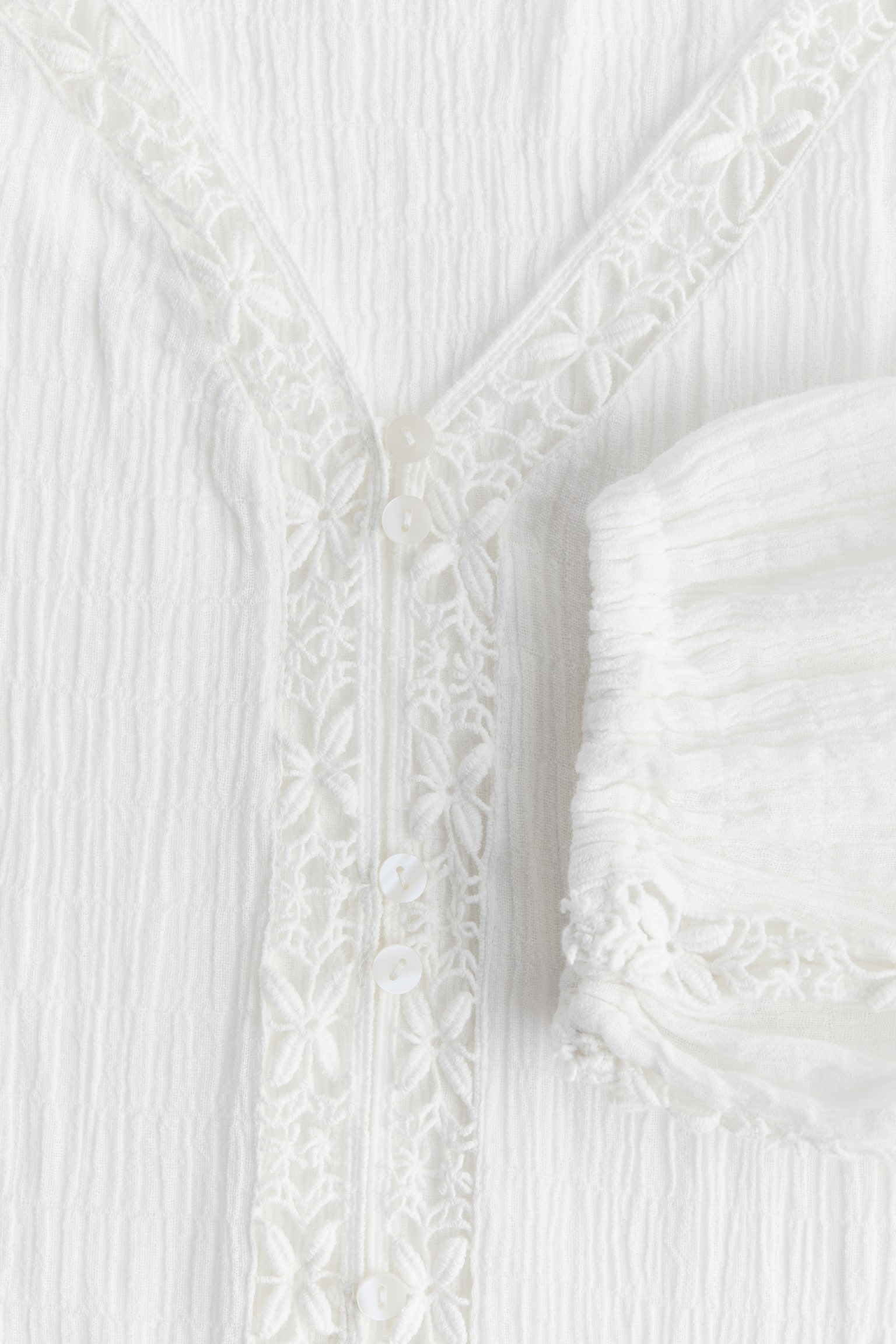 Lace-detail dress - White/Black - 3