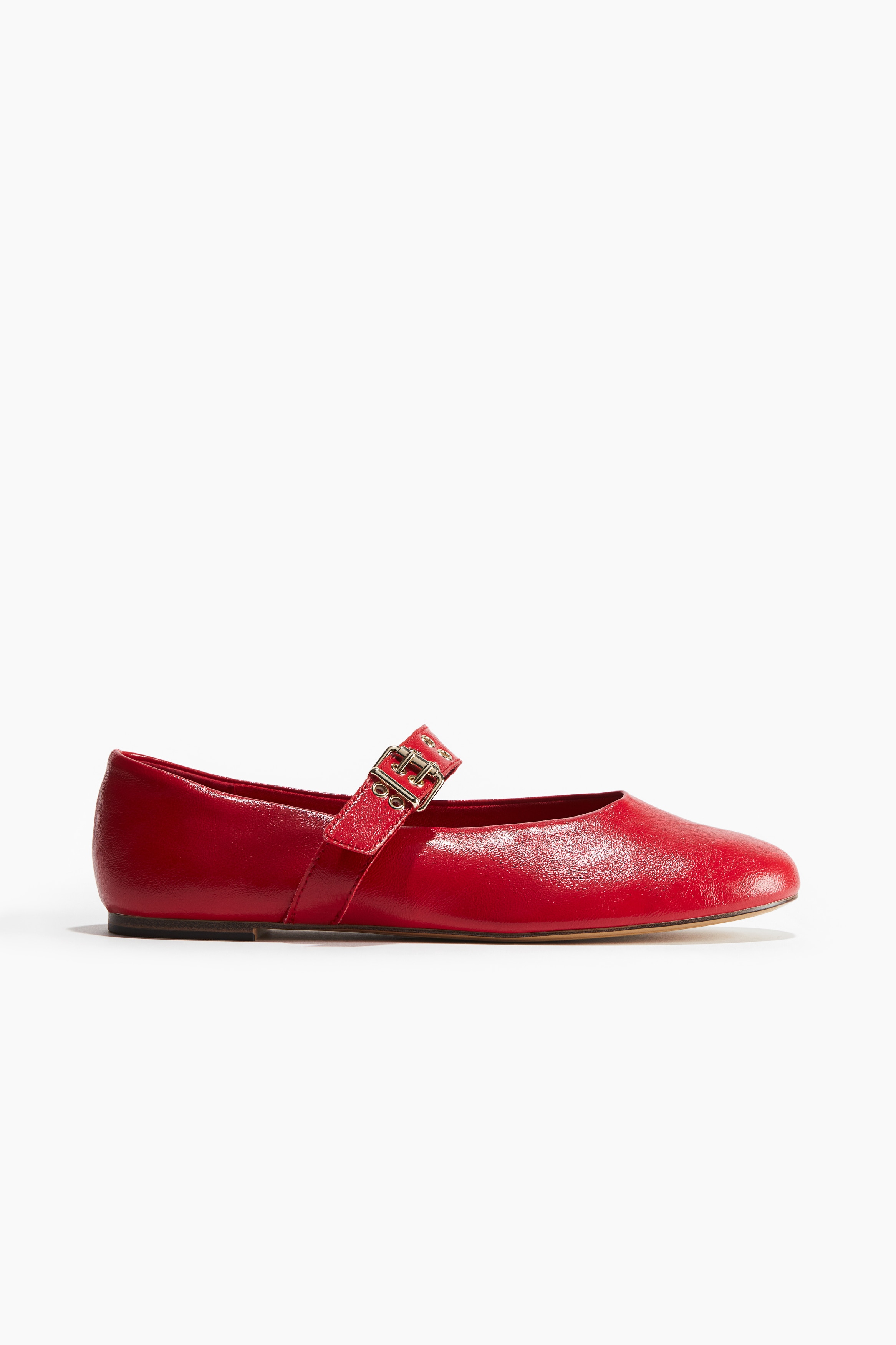 Ballerines façon babies - Rouge vif/Noir