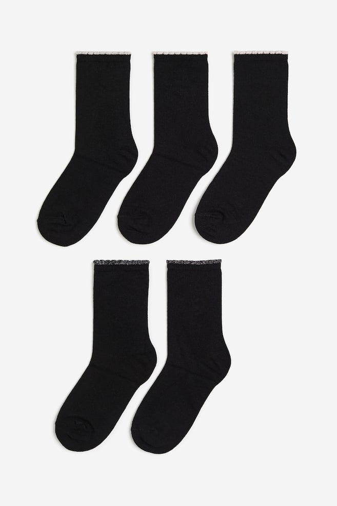 5er-Pack Socken - Schwarz/Schwarz/Weiß - 1