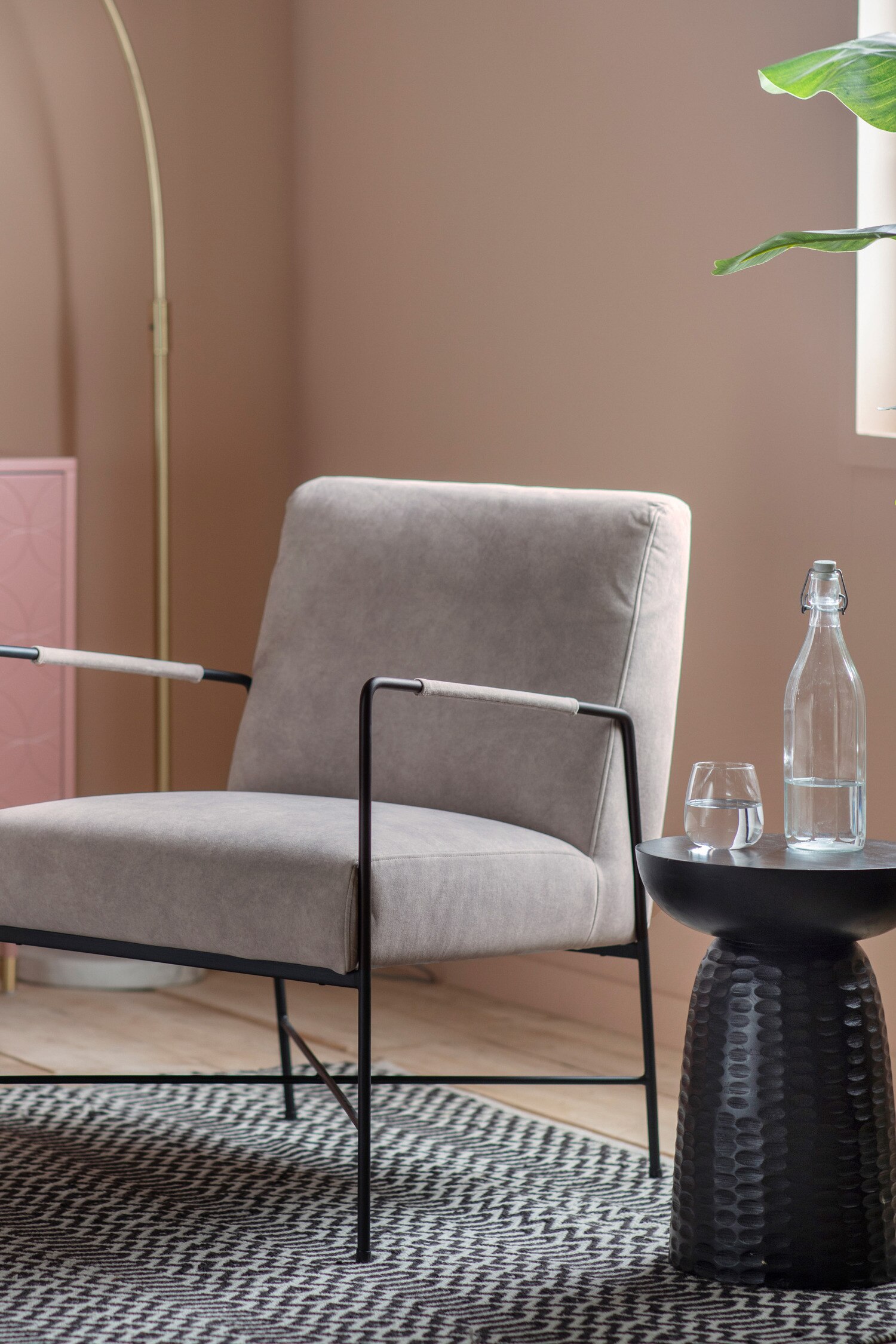 Ash Frame Armchair - Grey