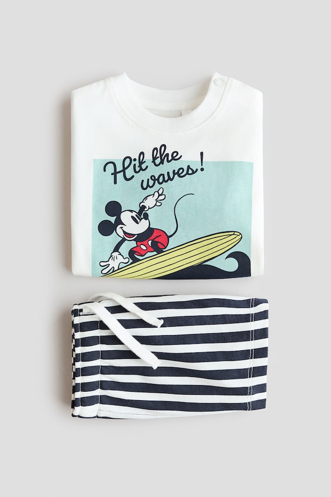 2-Piece Printed Set-White/Mickey Mouse - 2