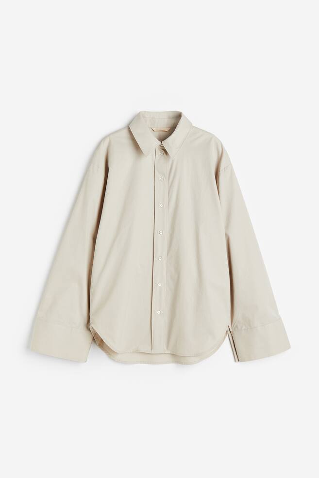 Silk-blend shirt - Light beige - 2