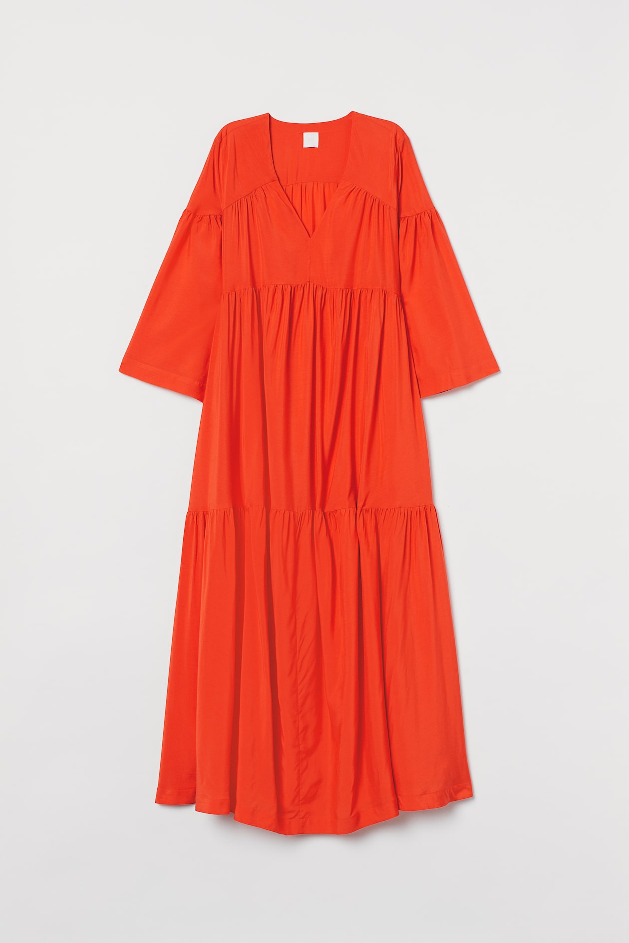 Wide kaftan dress - V-neck - Long sleeve - Orange - Ladies | H&M GB