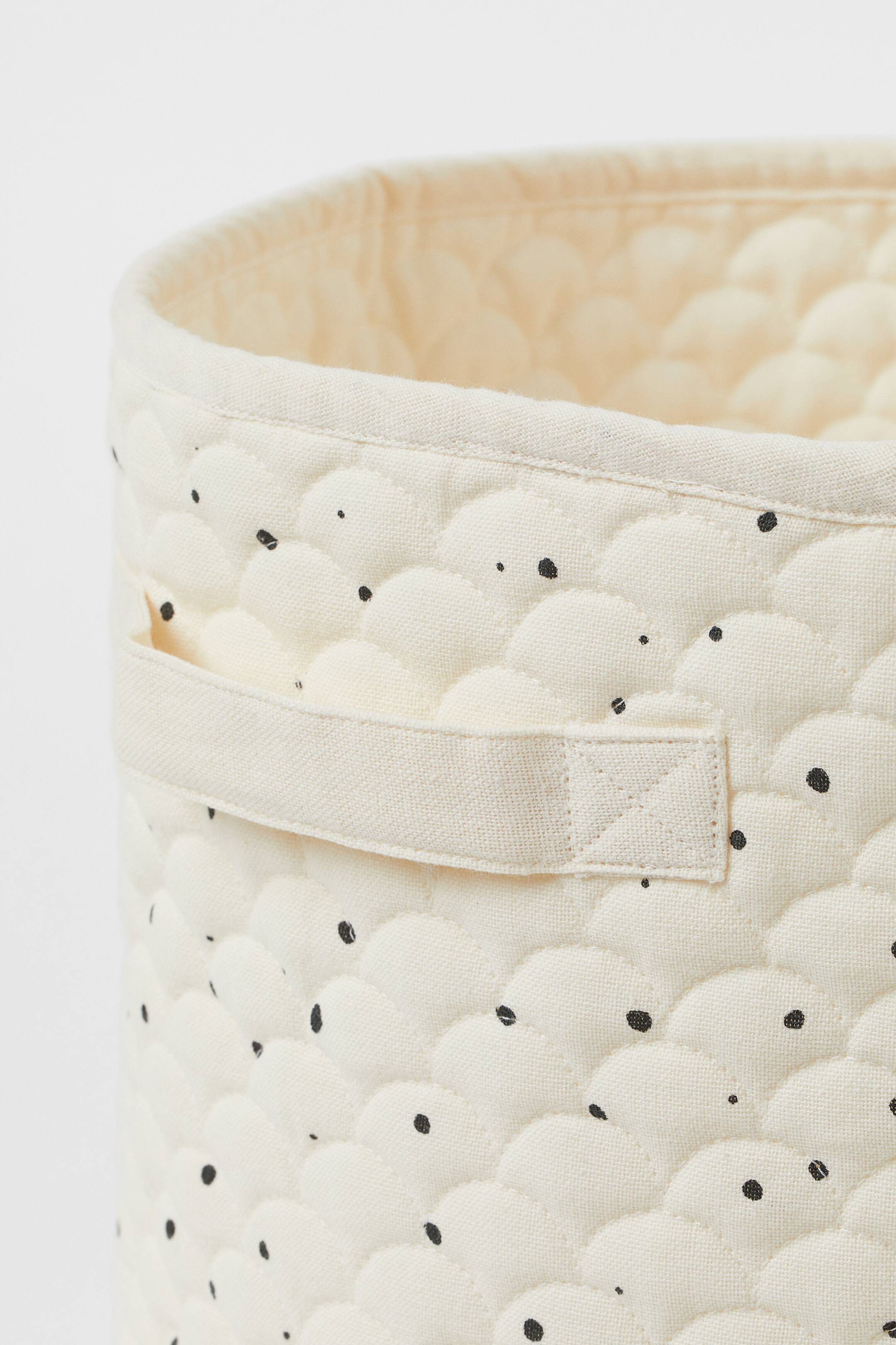 Quilted Cotton Storage Basket White/dotted Home All H&M CA
