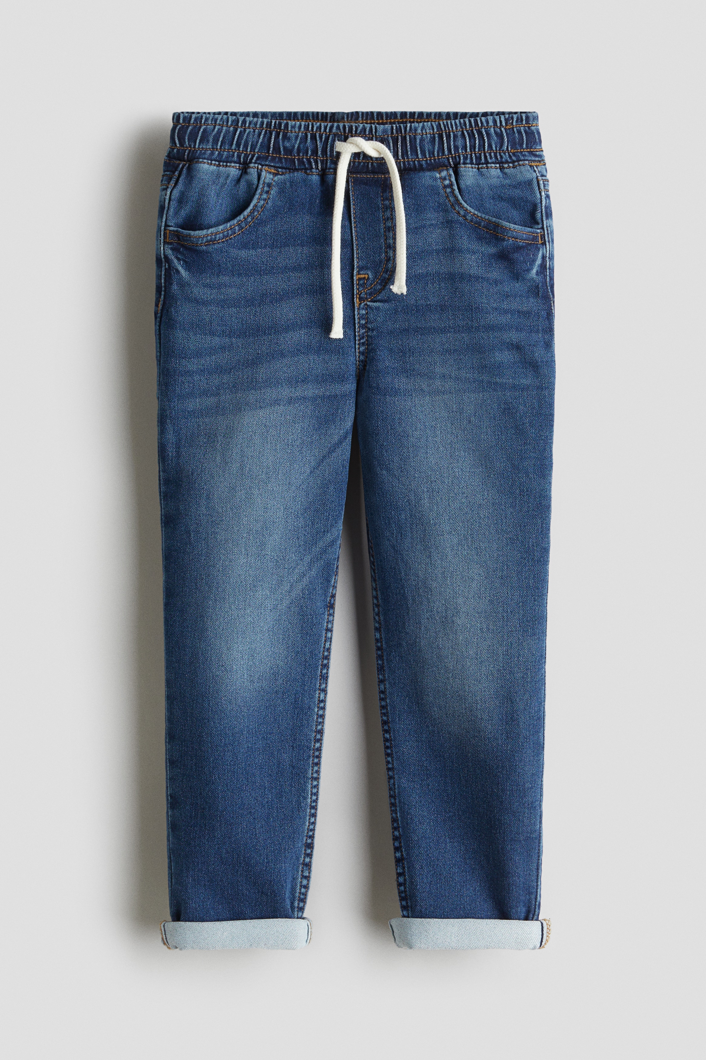 Denimblå Joggers i bomullsdenim - Size: 104 (3-4Y)  - H&M