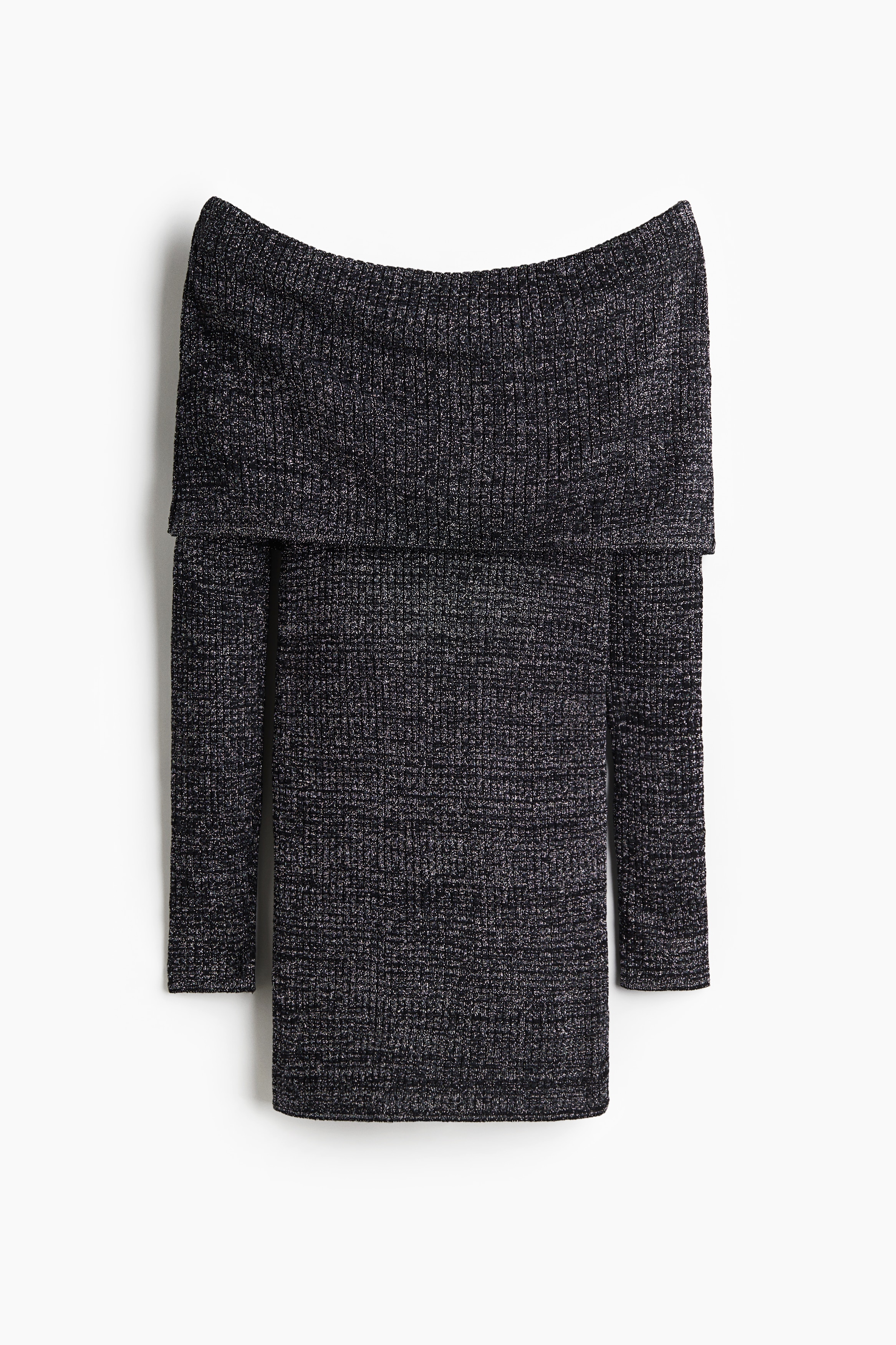 Abito glitter a spalle scoperte - Nero/glitter