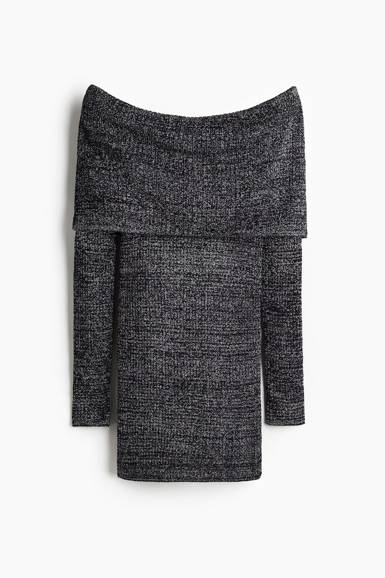 Glittery off-the-shoulder dress