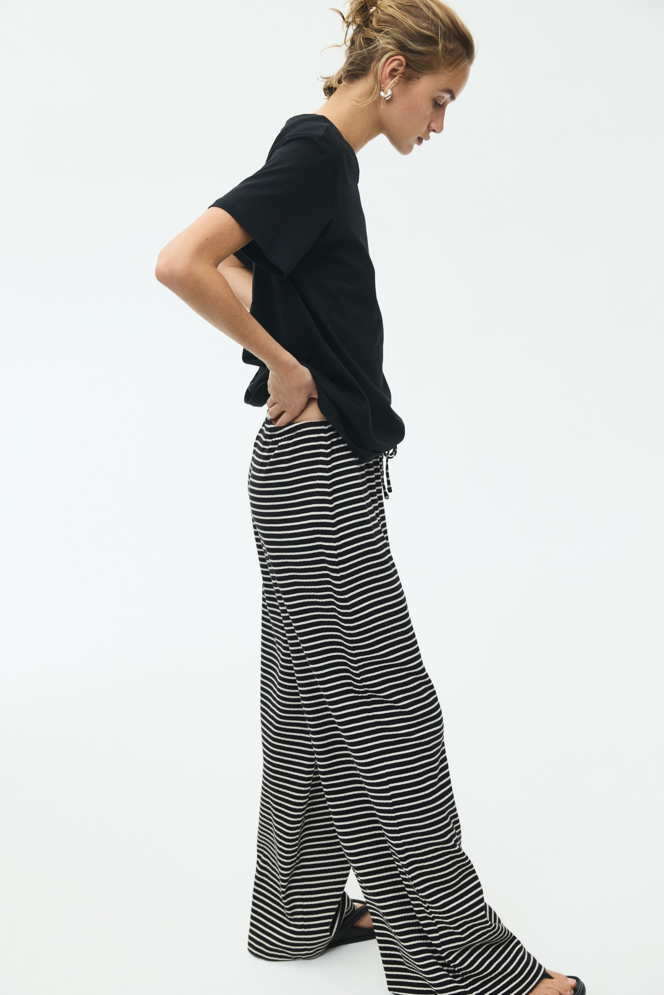 Ribbed Drawstring Pants