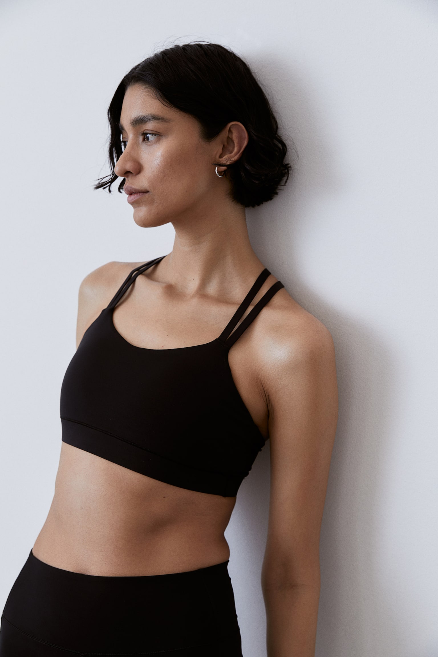 Light Support Sports bra in SoftMove™ - Black/Dusty purple/Rust brown/White - 3