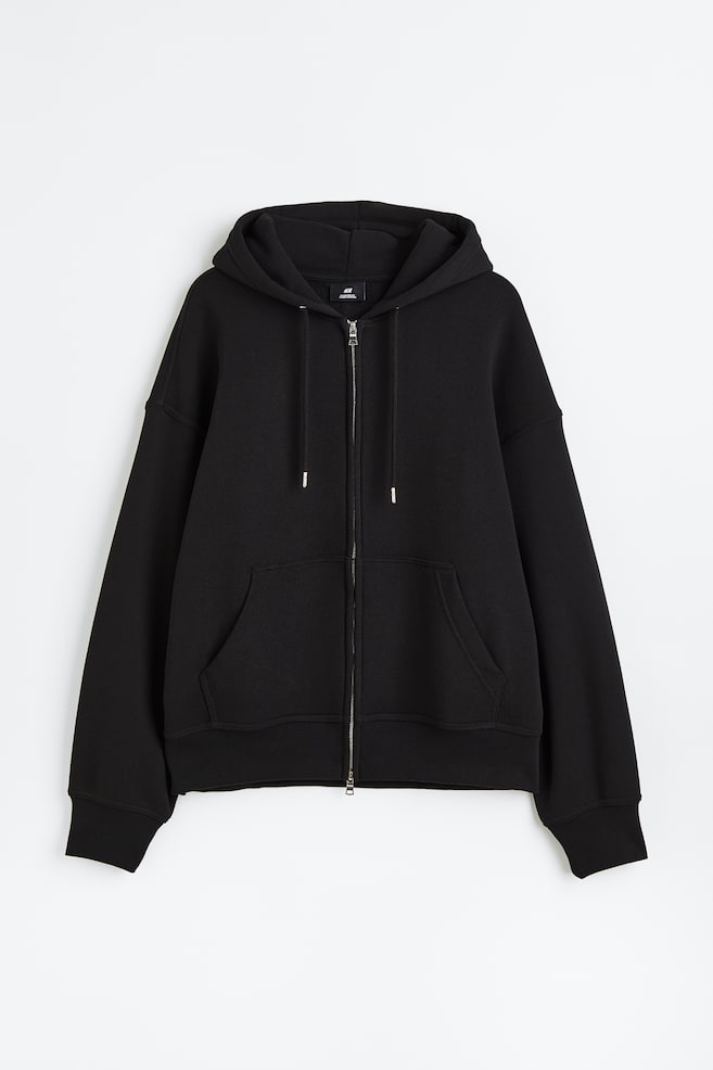Oversized Fit Zip-through hoodie - Black/Beige/Dark blue/Khaki green - 2