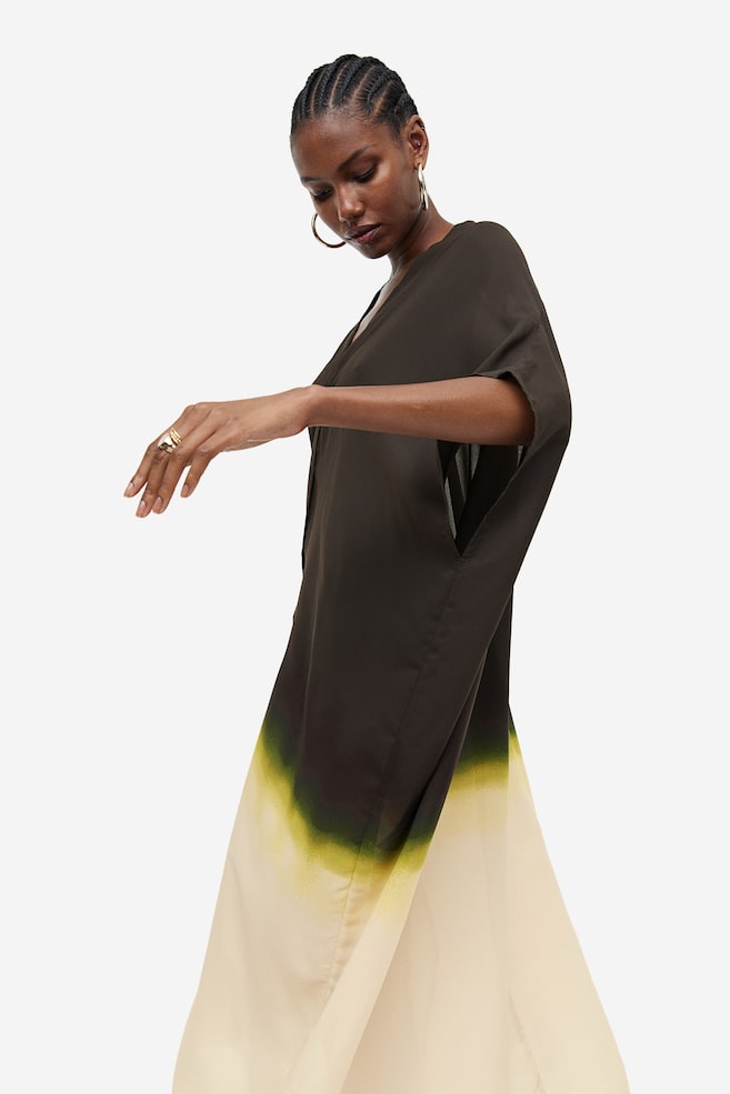 Oversized kaftan dress - Black/Ombre/Natural white/Zebra print/Orange/Patterned/Black - 6