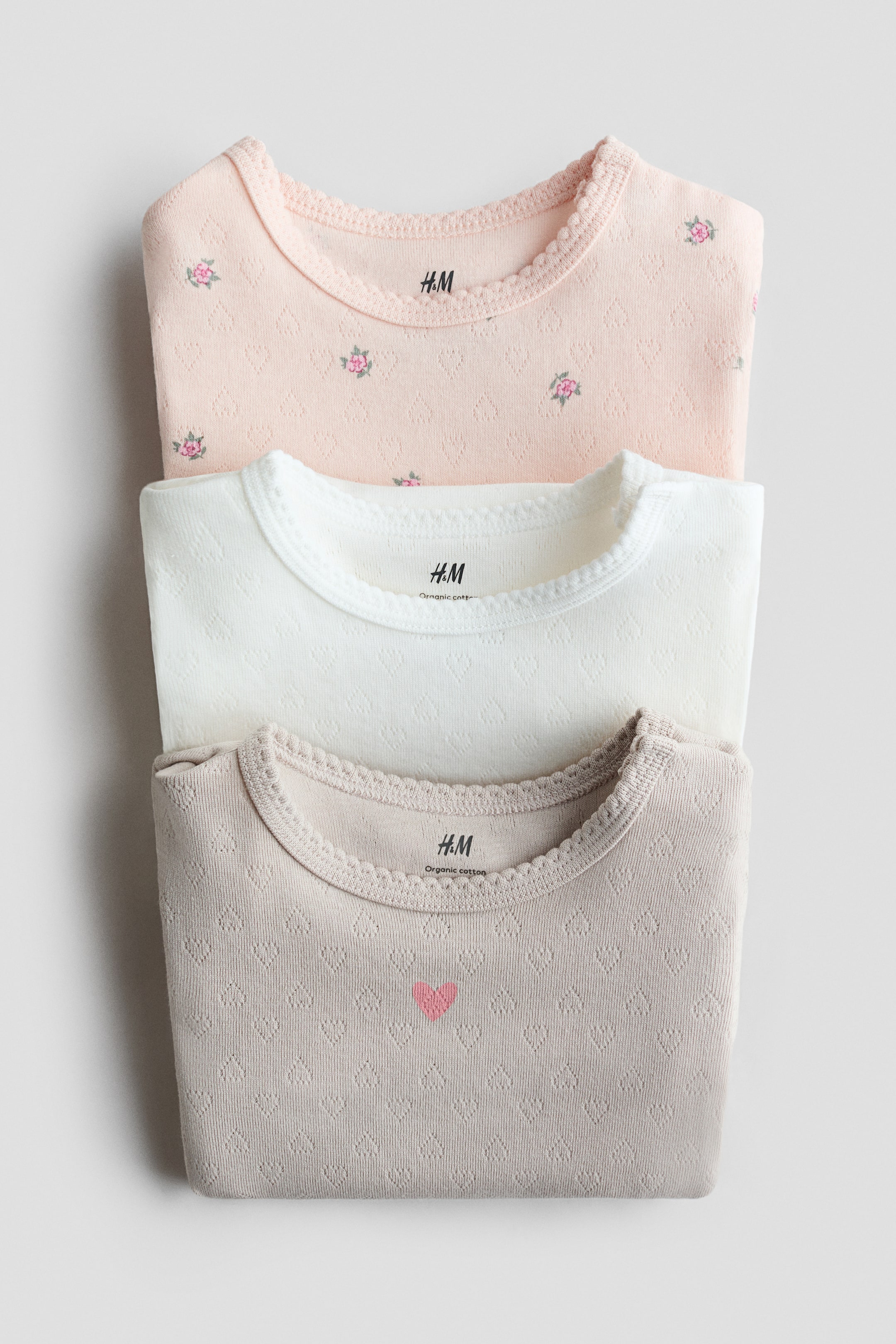 Детские хлопковые боди H&M, 3 шт — фото 2