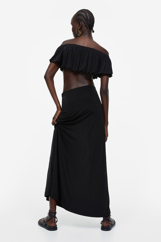 Jersey skirt - Black/Dark beige - 5