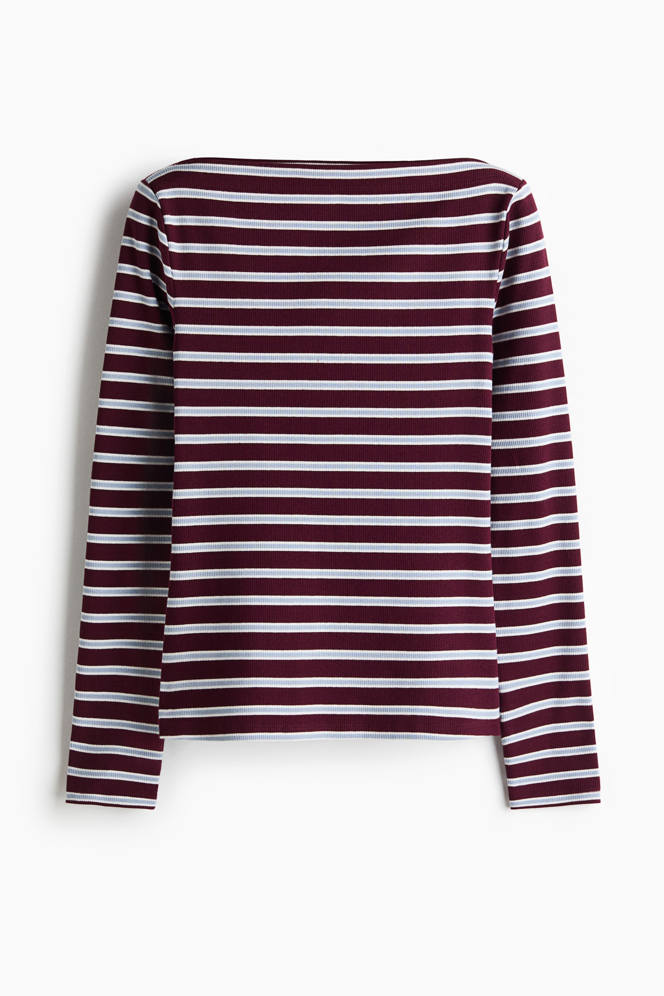Ribbed Boat-Neck Top