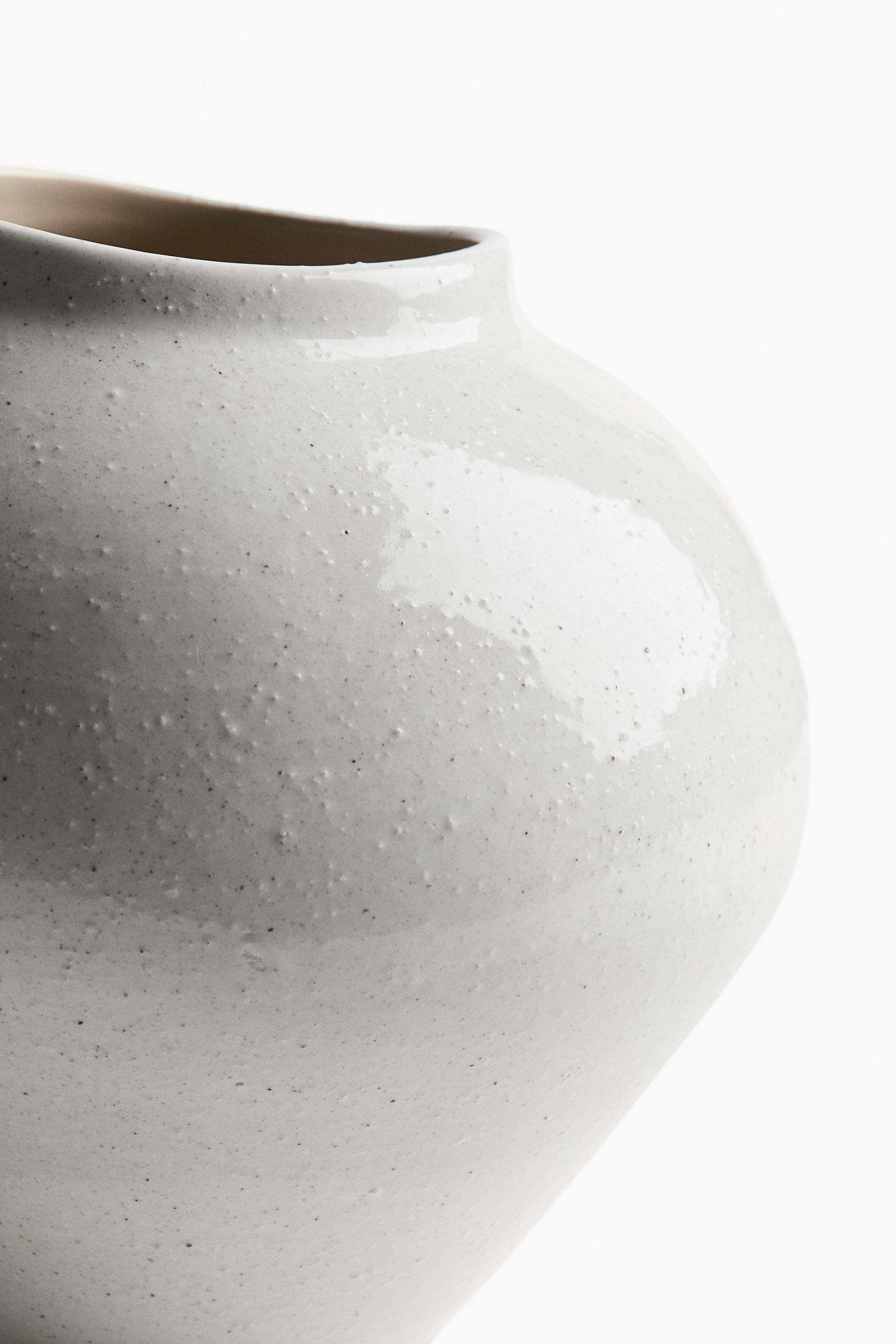 Light khaki green Large Irregular Stoneware Vase at H&M Home