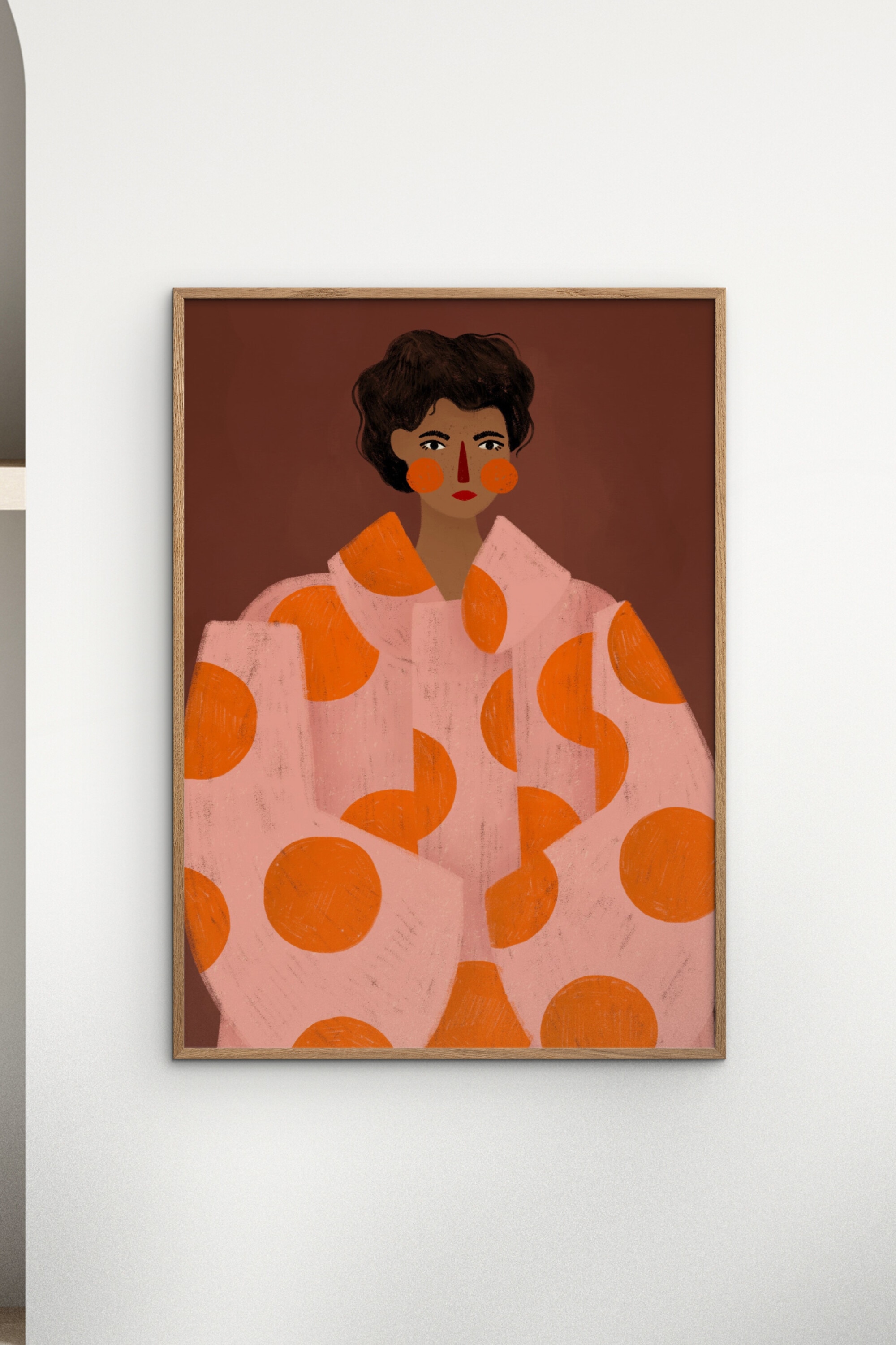 Bea Muller - Woman With Orange Dots - Flerfarvet