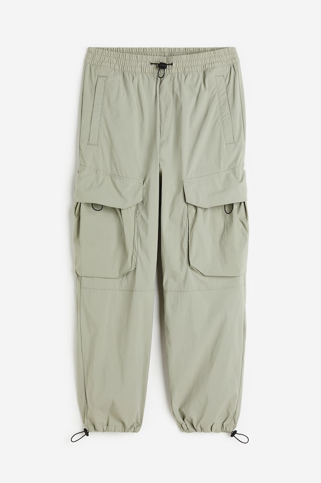 Relaxed Fit Nylon cargo trousers - Light sage green/Black - 2