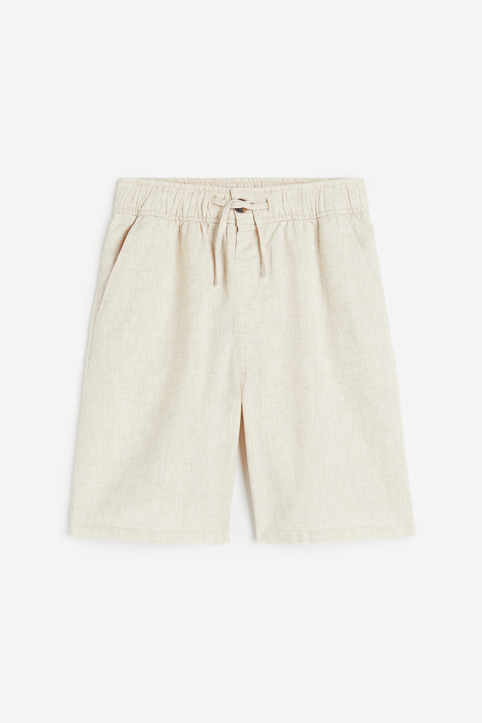 Linen-blend shorts - Light beige/Light khaki green/Khaki green/Ecru/Black/Grey - 1