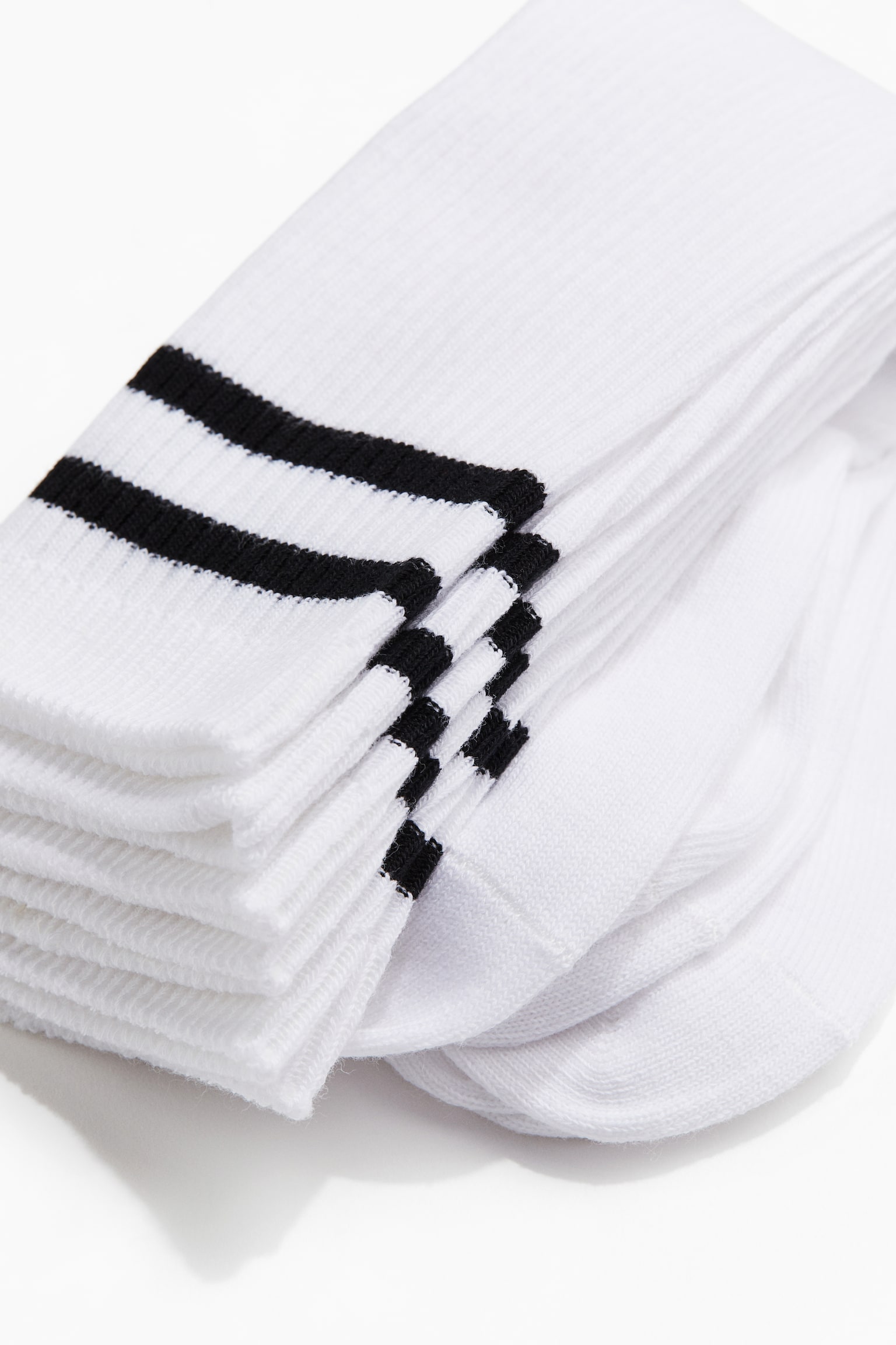 3-pack knee-high sports socks - White/Black/White/Blue/Light pink/Red - 2