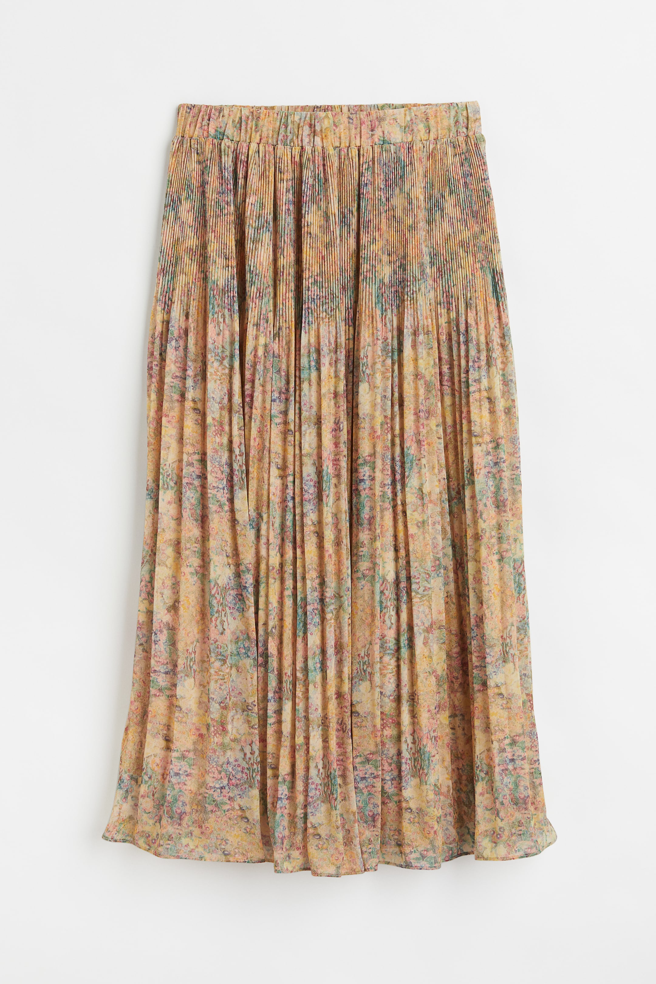 View larger image: Pleated skirt - Yellow-beige/Floral - Ladies | H&M 1
