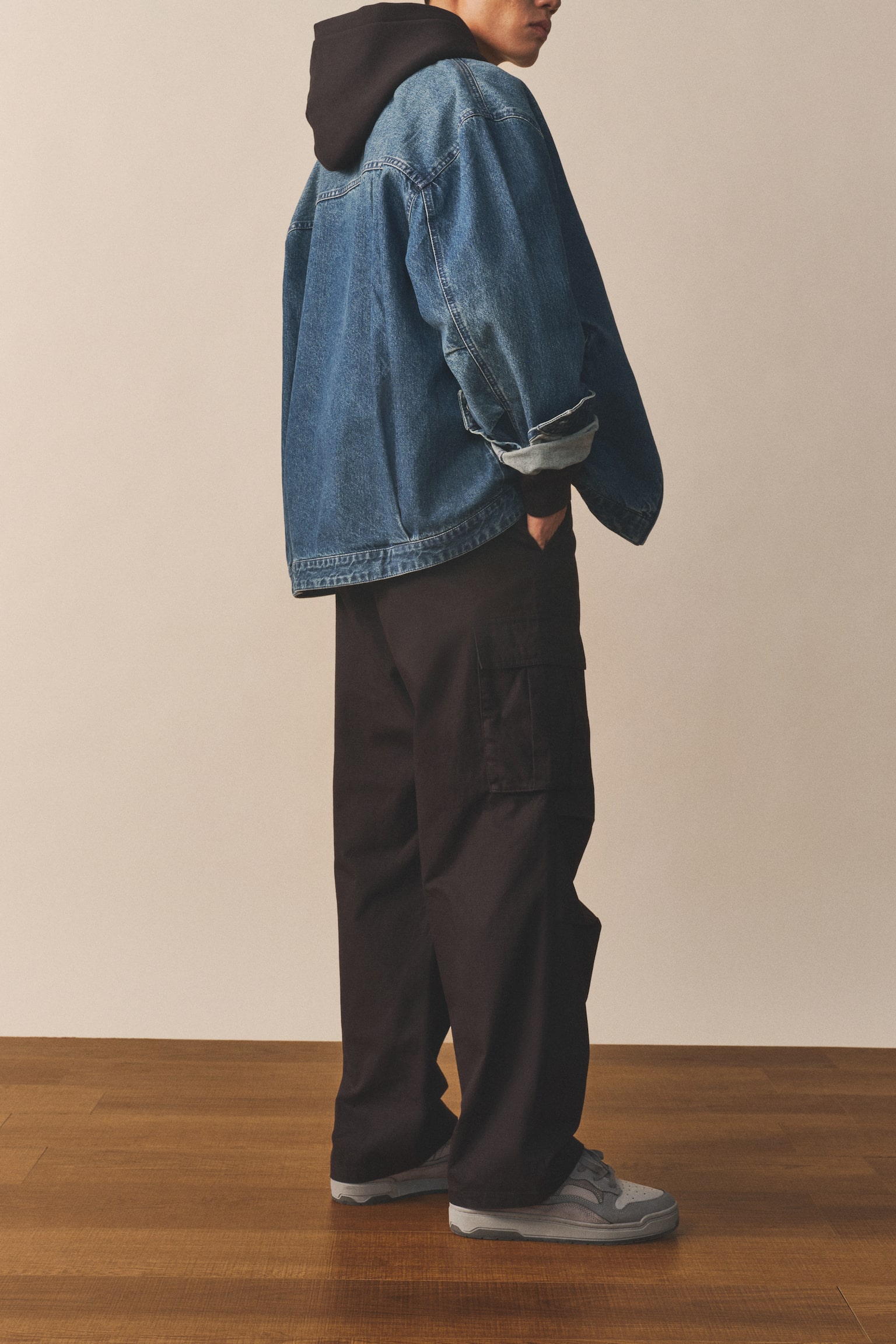 寬鬆工作褲 - 黑色/卡其綠 - 4