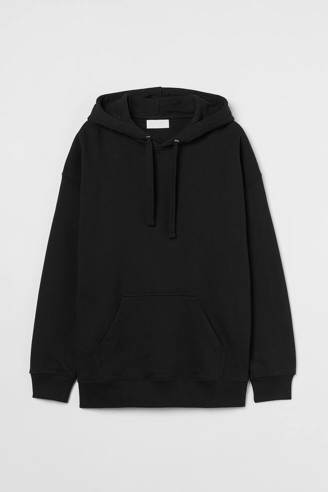 Oversized Fit Cotton hoodie - Sort/Creme/Stålgrå/Lysegråmeleret - 1