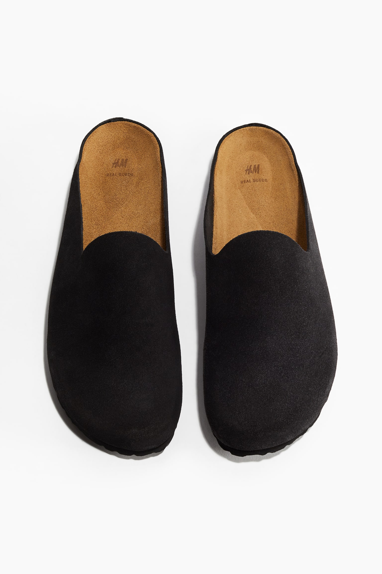 Suede Mules - Black/Beige - 3