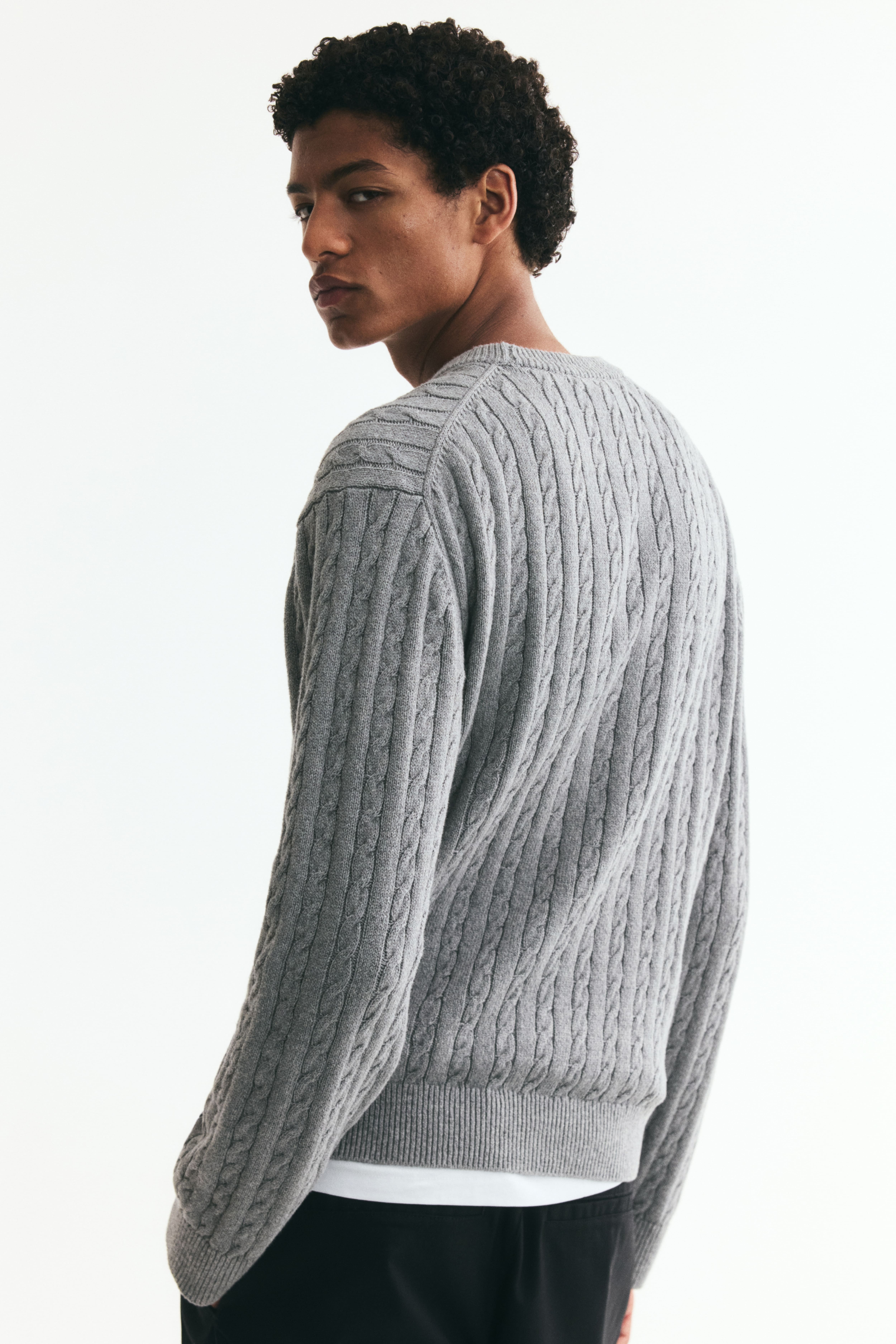Regular-Fit Cable-Knit Sweater