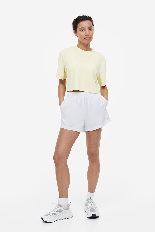 DryMove™ Cropped sports top - Light yellow/Natural Therapy/Dark purple - 4