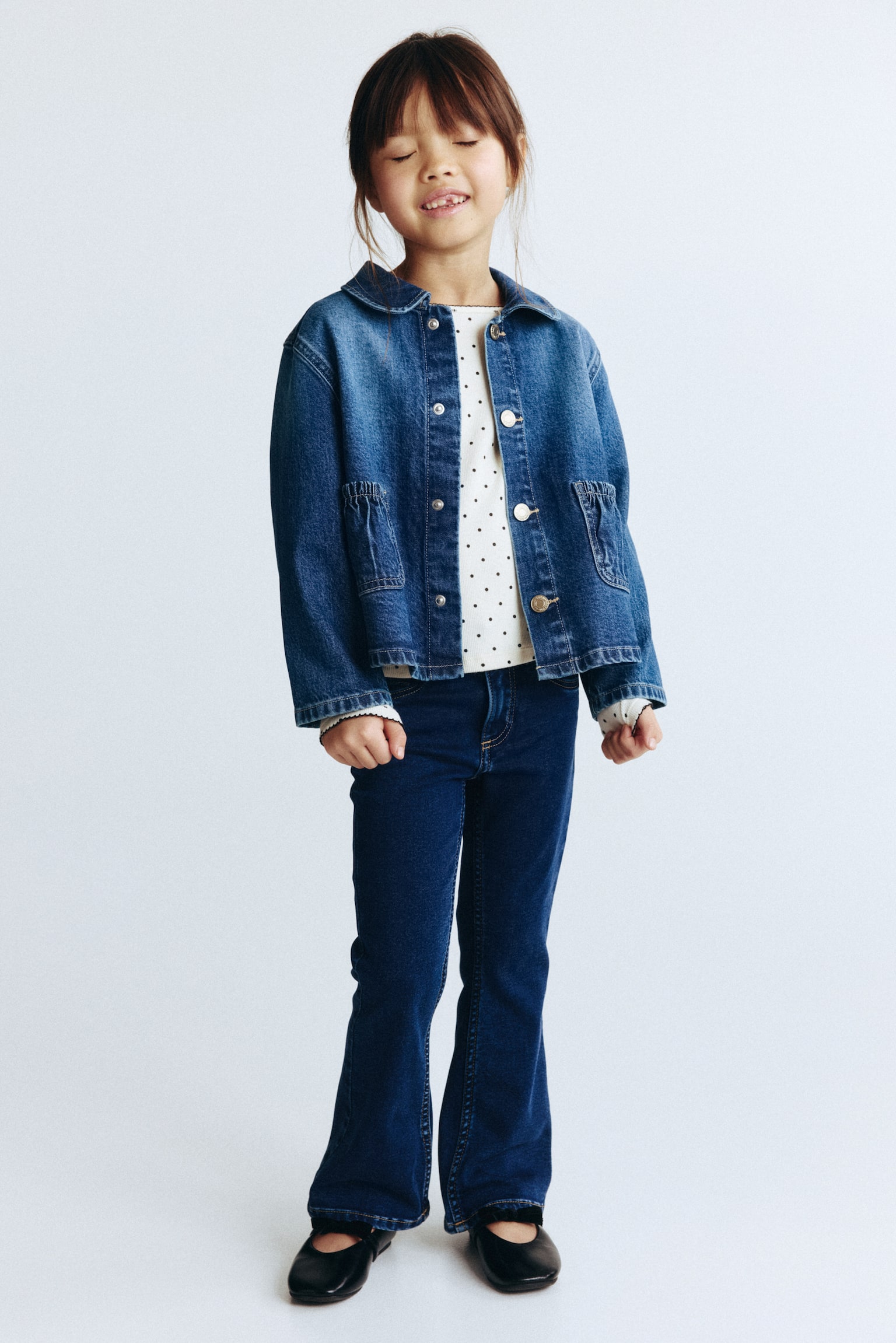 Super Soft Flared Leg Jeans - Dark denim blue/Light denim blue/Denim blue - 1