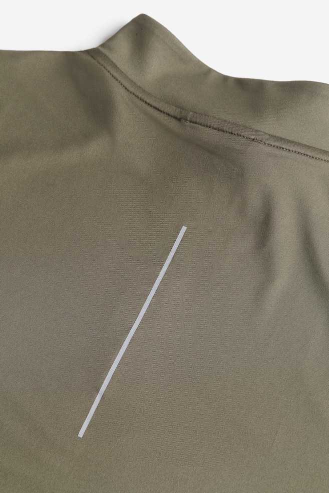 Sweat de sport en textile DryMove™ avec col zippé - Vert kaki/Noir/Vert kaki foncé/Gris foncé - 6