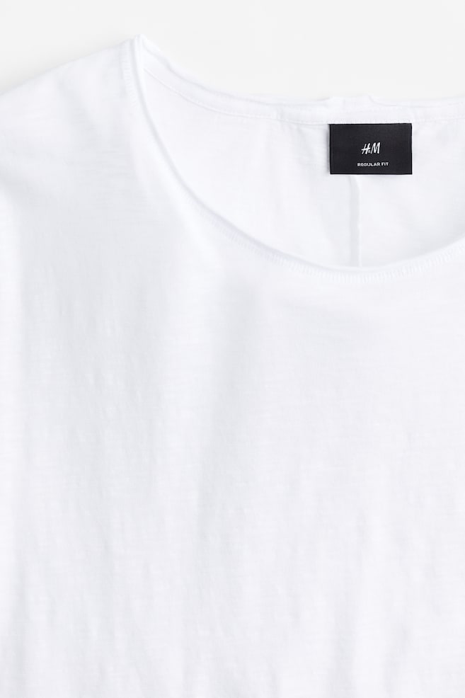 T-shirt avec bords roulés - Blanc/Noir/Vert kaki - 7