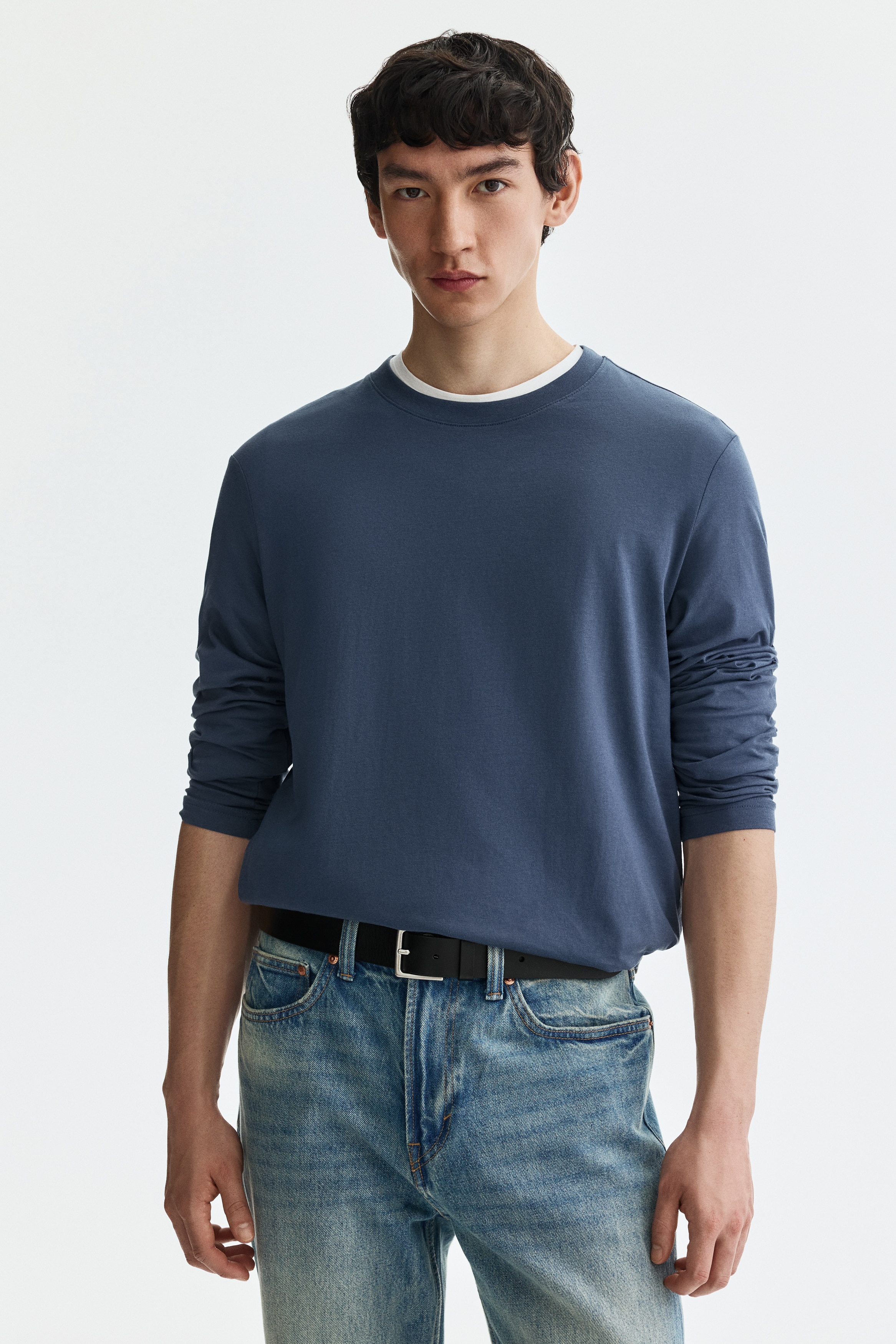 Maglia in jersey Regular Fit - Blu polvere/Nero/Bianco/Blu navy