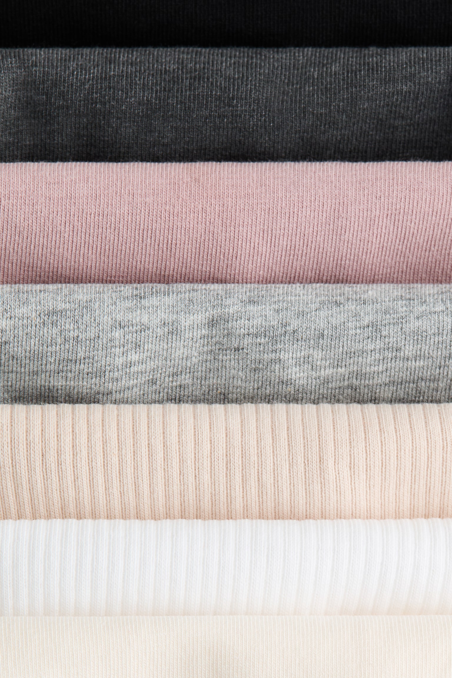 Brazililan 7件入棉質內褲 - 淺米色/粉紅色/黑色/酒紅色/灰綠色/淺米色/灰粉紅色/白色/淺土耳其藍/白色 - 2