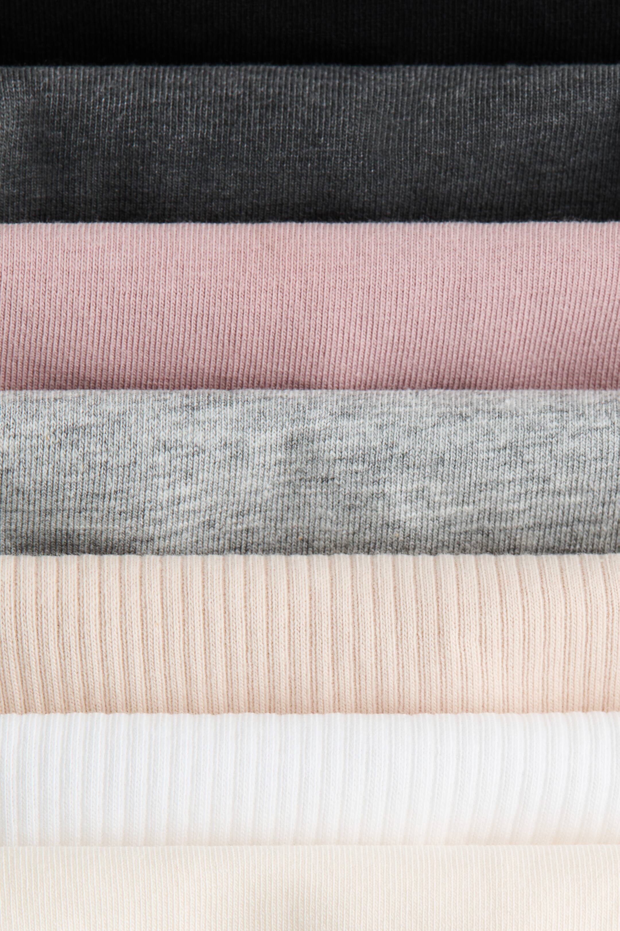 Grotere afbeelding bekijken: Set van 7 katoenen slips - Brazilian - Lichtbeige/roze/zwart - DAMES | H&M BE 2