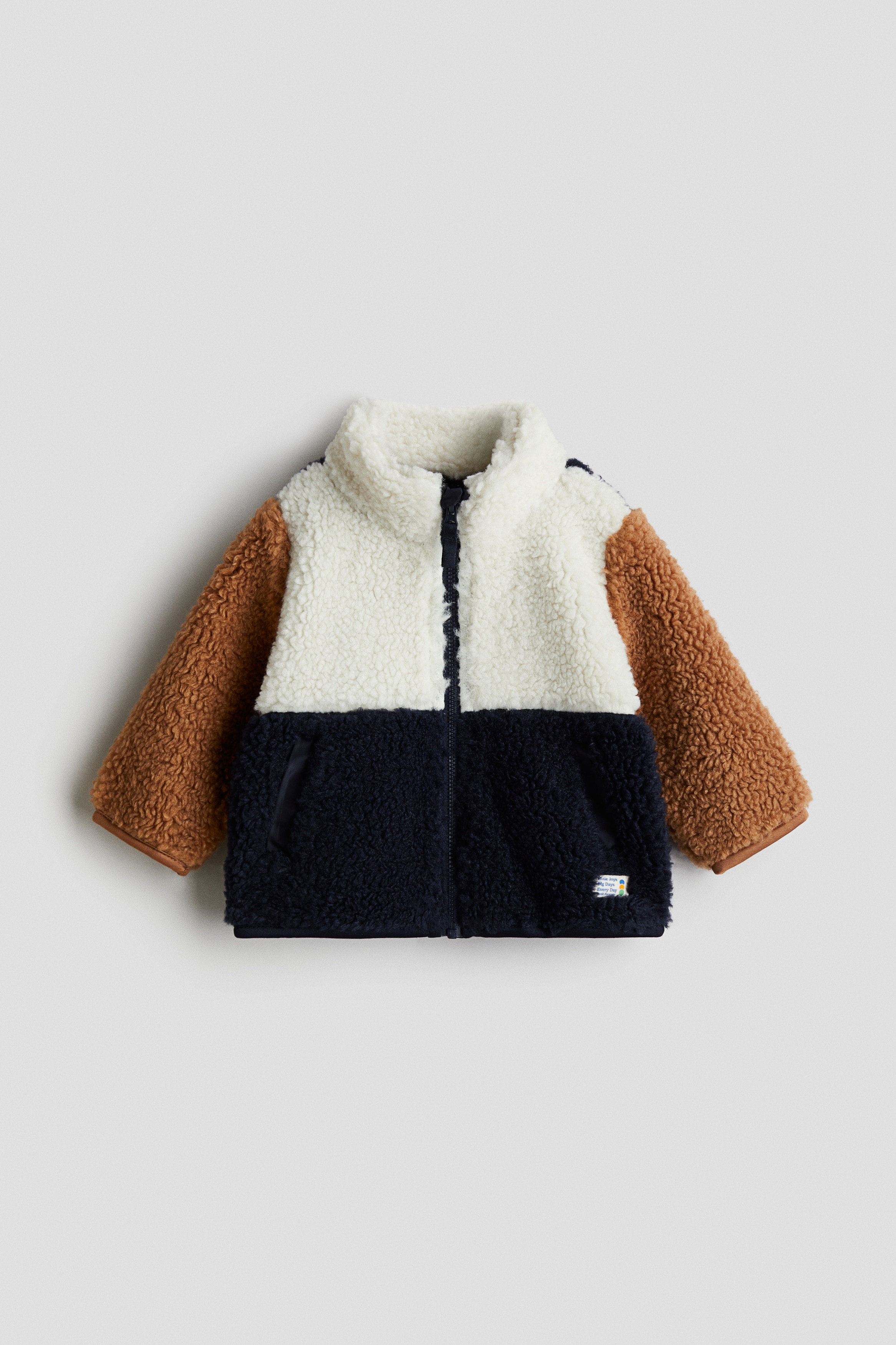 Teddy jacket - Blue/White/Beige