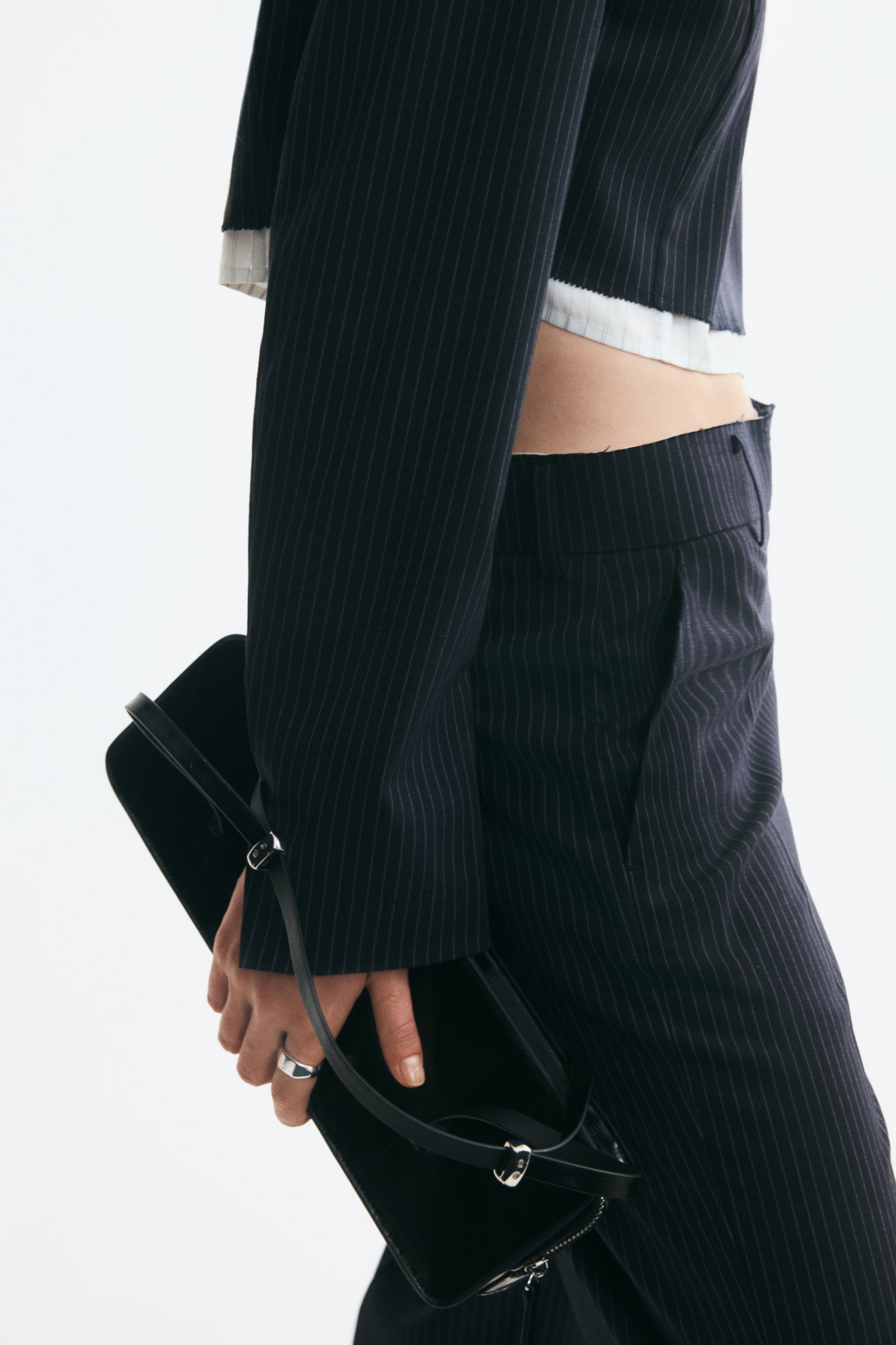 Женские брюки H&M Dress Pants, цвет: Тёмно-синий — фото 4