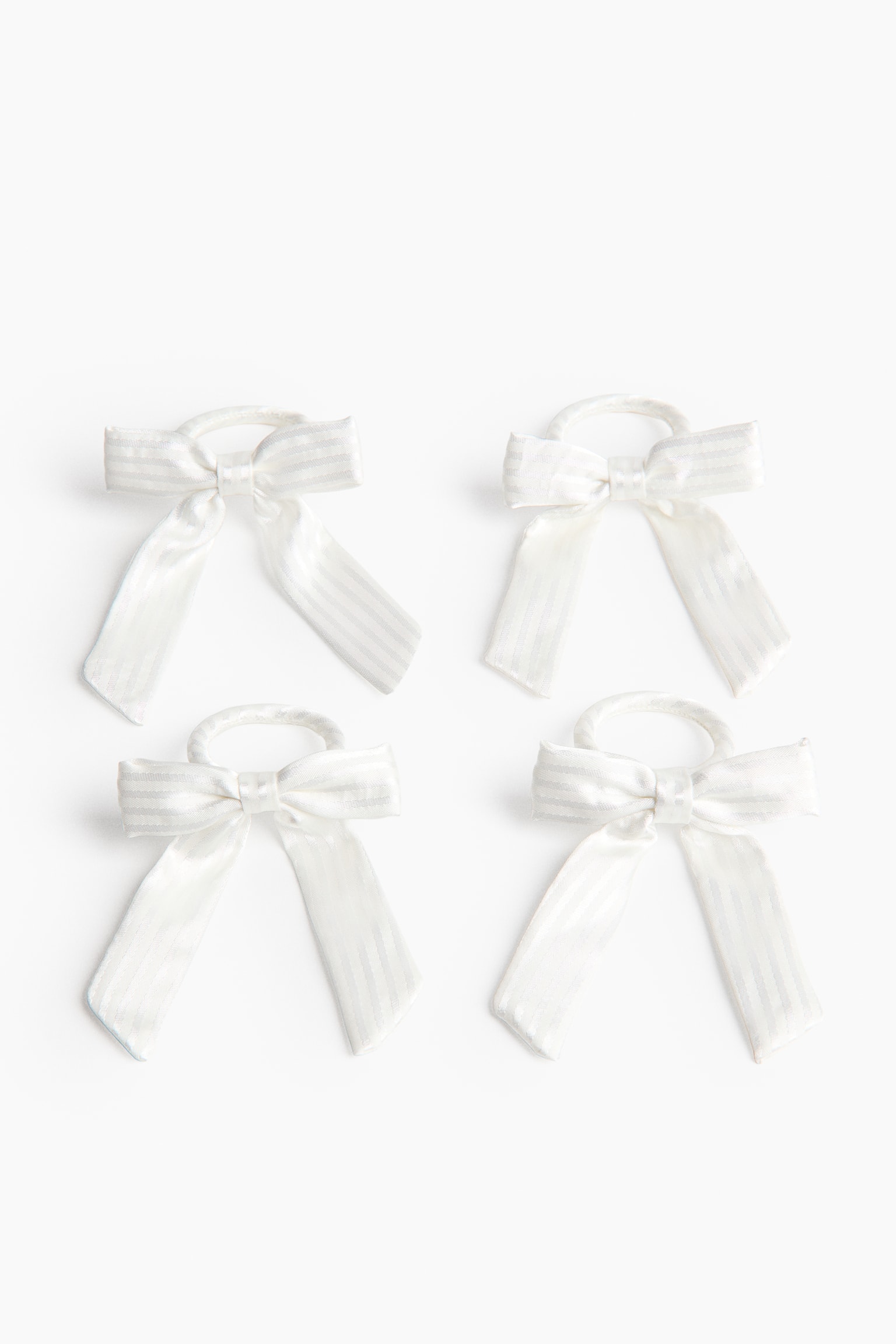 4-Pack Bow Napkin Rings - White/Dark red